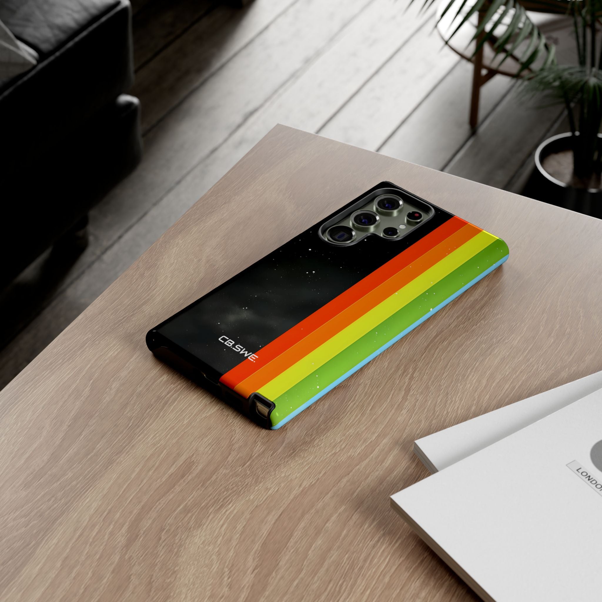 Vibrant Vertical Stripes Against Cosmic Black Samsung S23 - Tough
