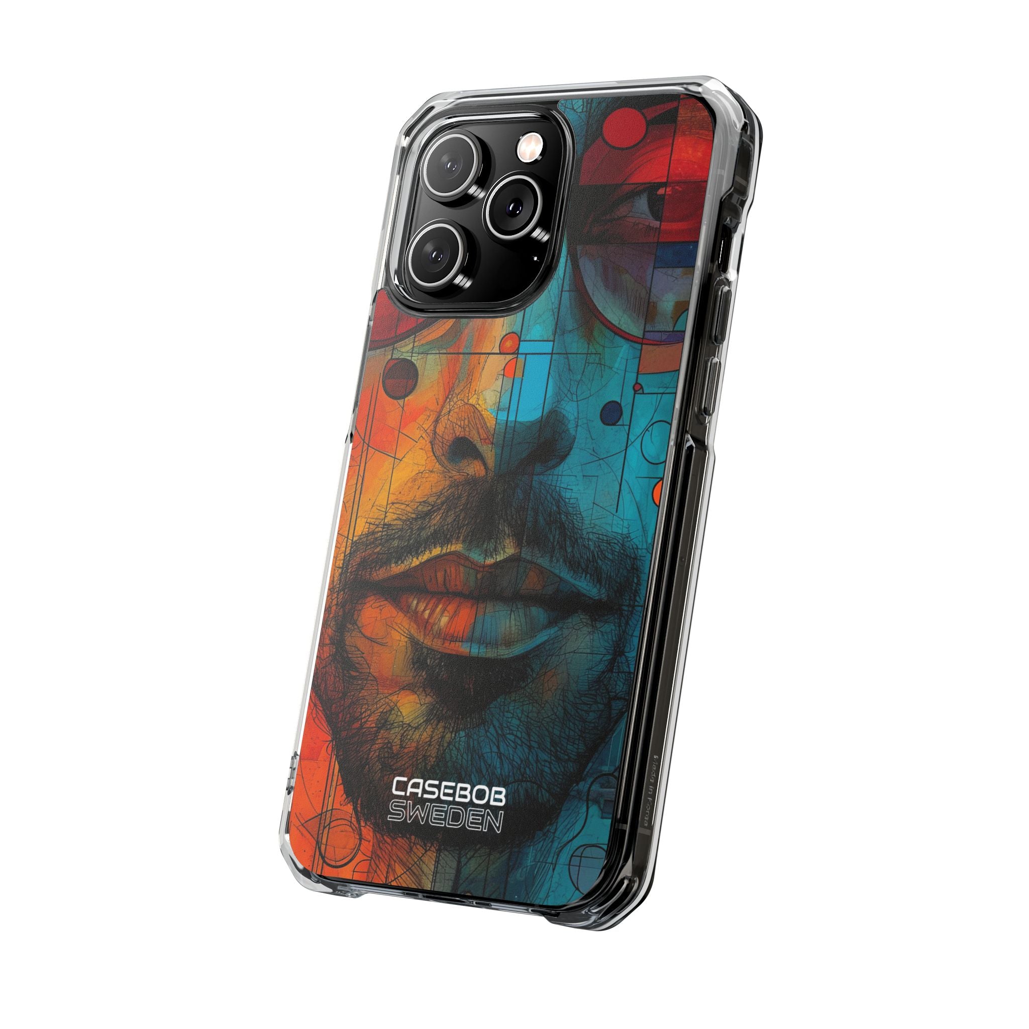 Cubistische Bril Gezicht iPhone 14 - Impact Clear+