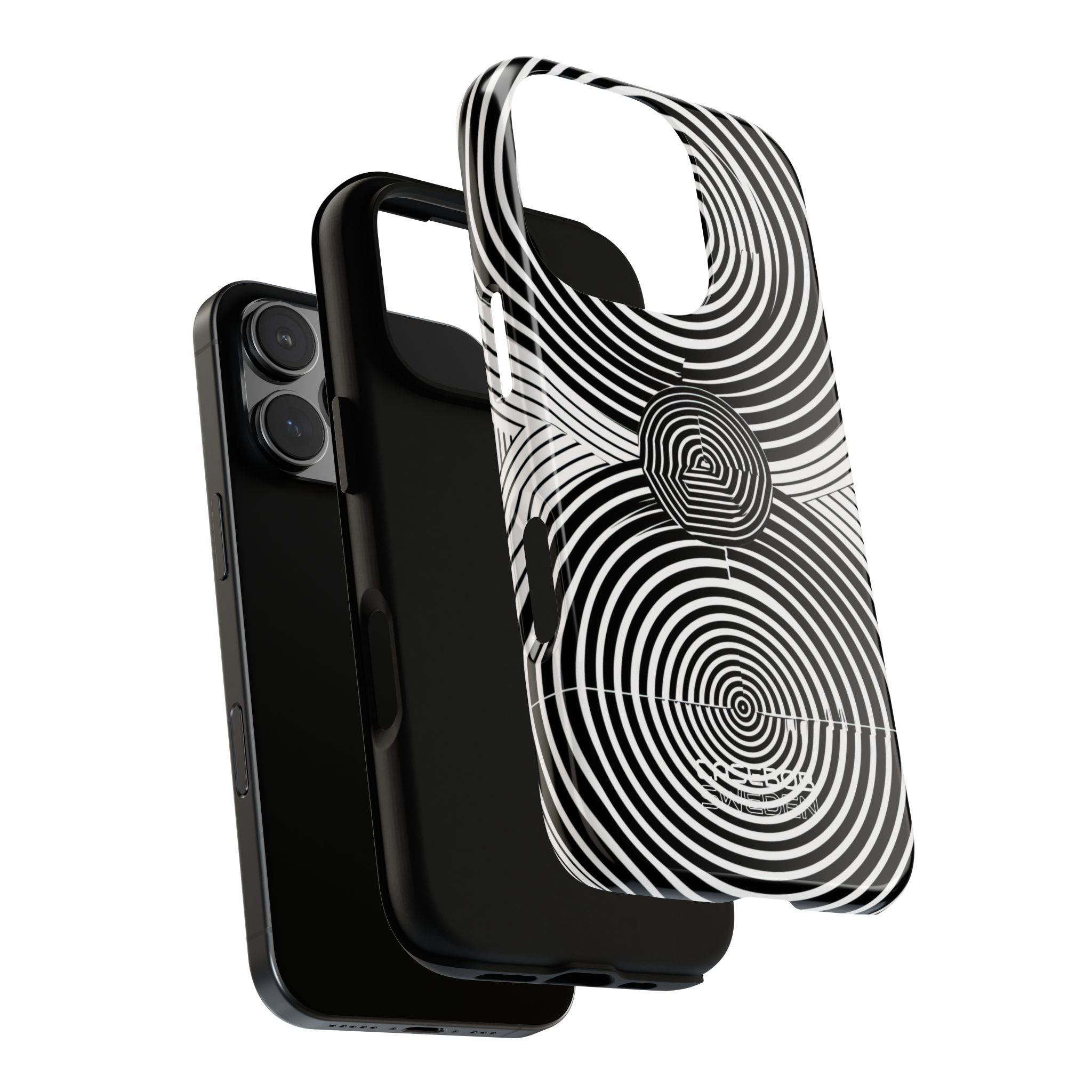 Monochrome Spiral Motion iPhone 16 - Resistente