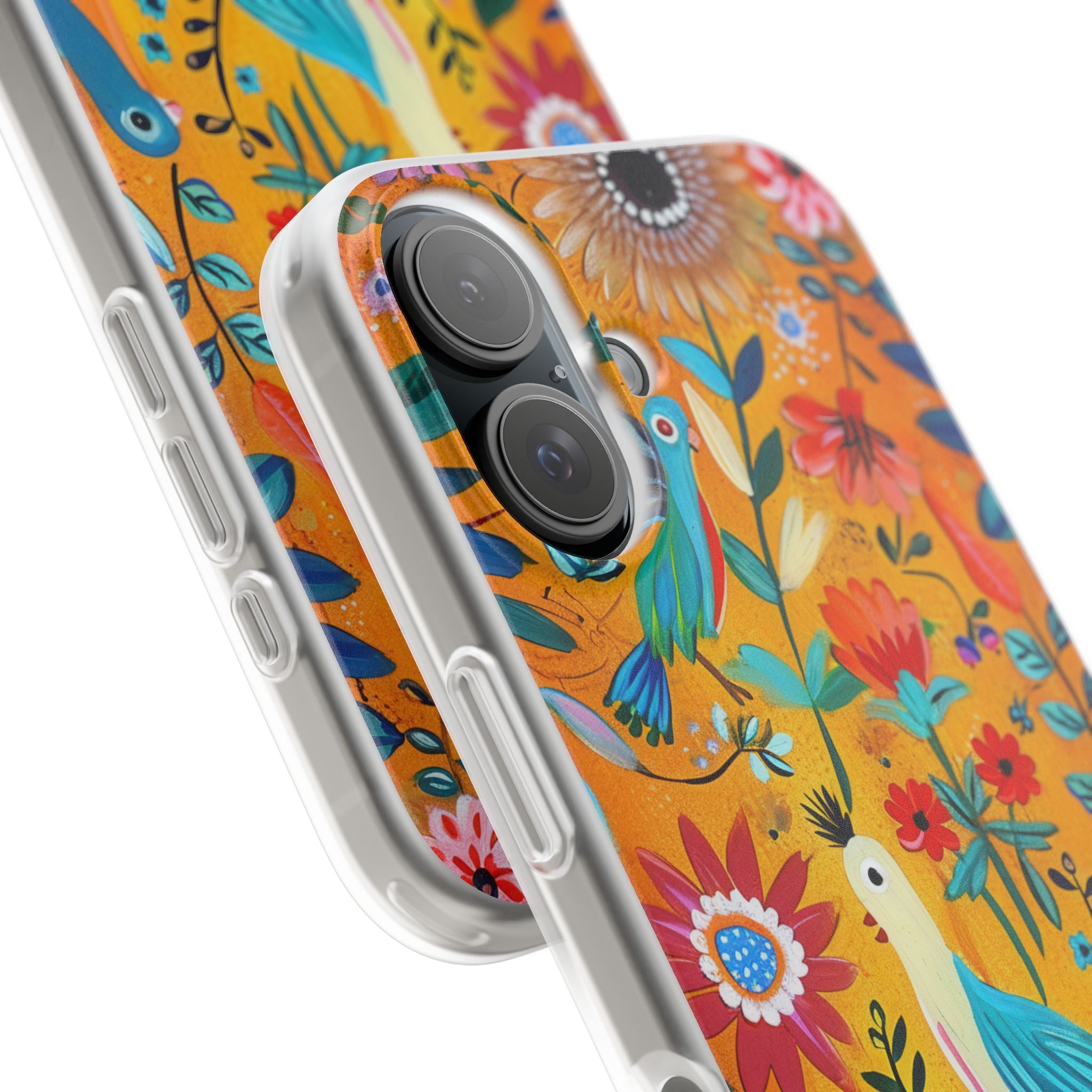 Colorful Birds Bloom iPhone 16 Case - Soft