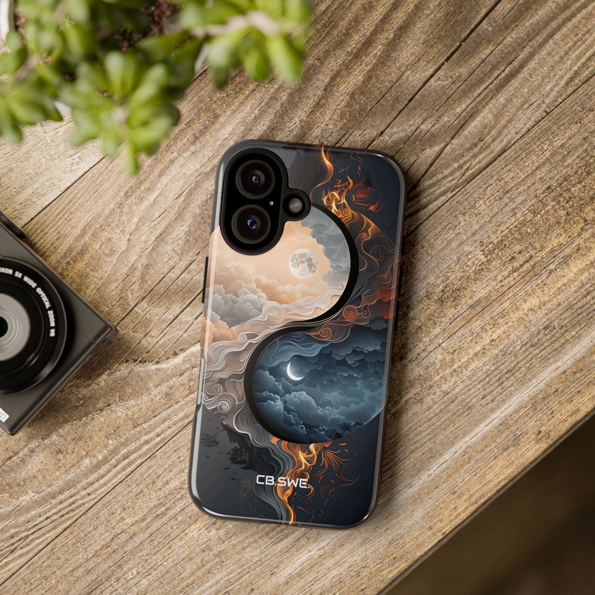 Surreal Day Night Yin Yang Symbol Artwork Phone iPhone 16 - Tough
