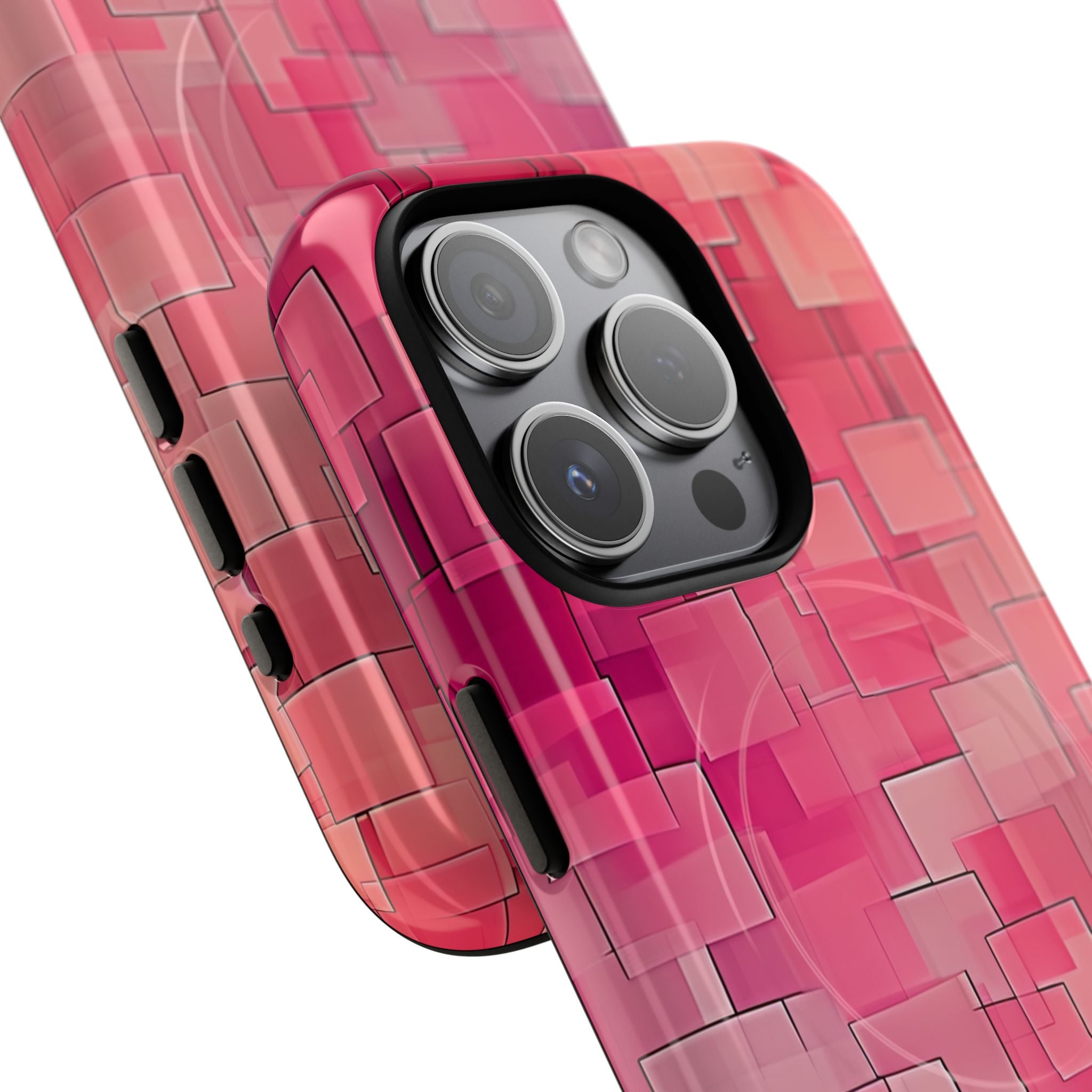 Layered Pink Geometry iPhone 15 - Tough+