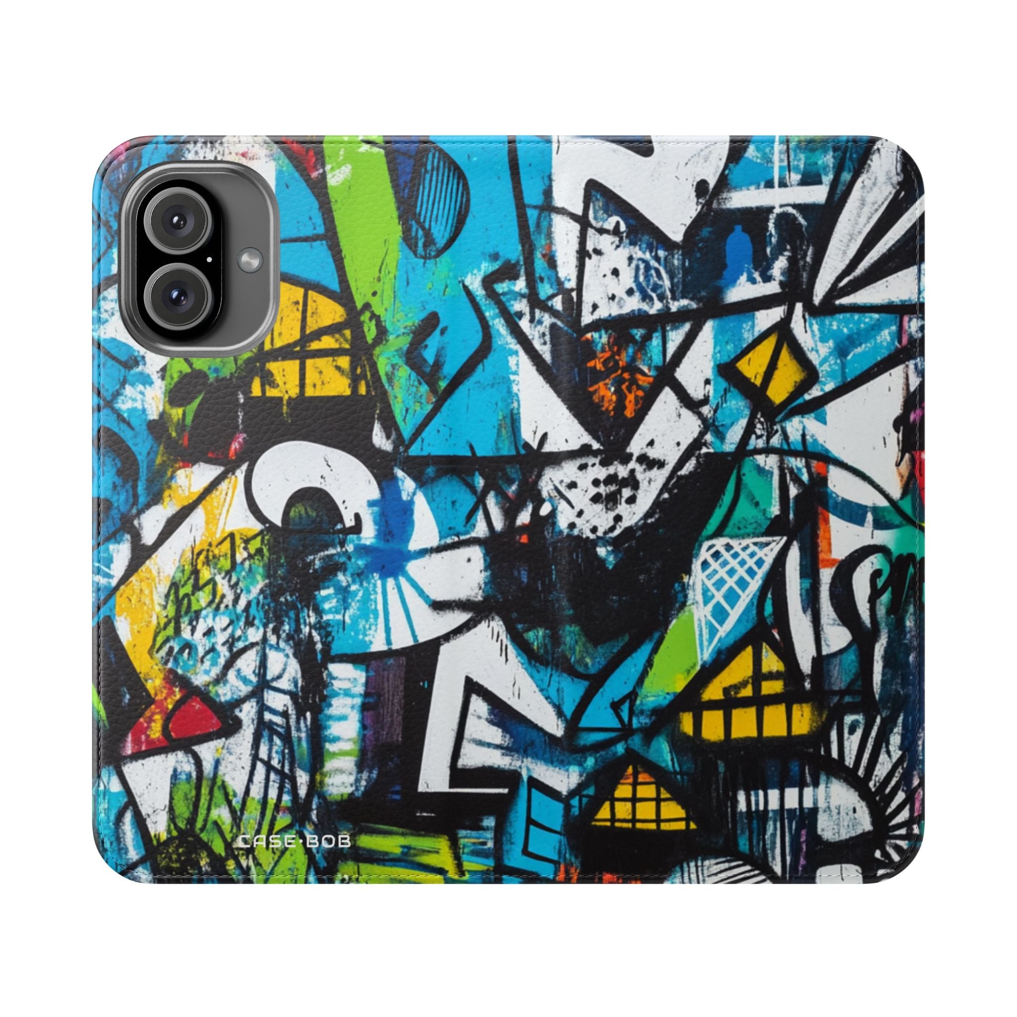 Bold Shapes Blue - iPhone 16 Plus Case - Wallet