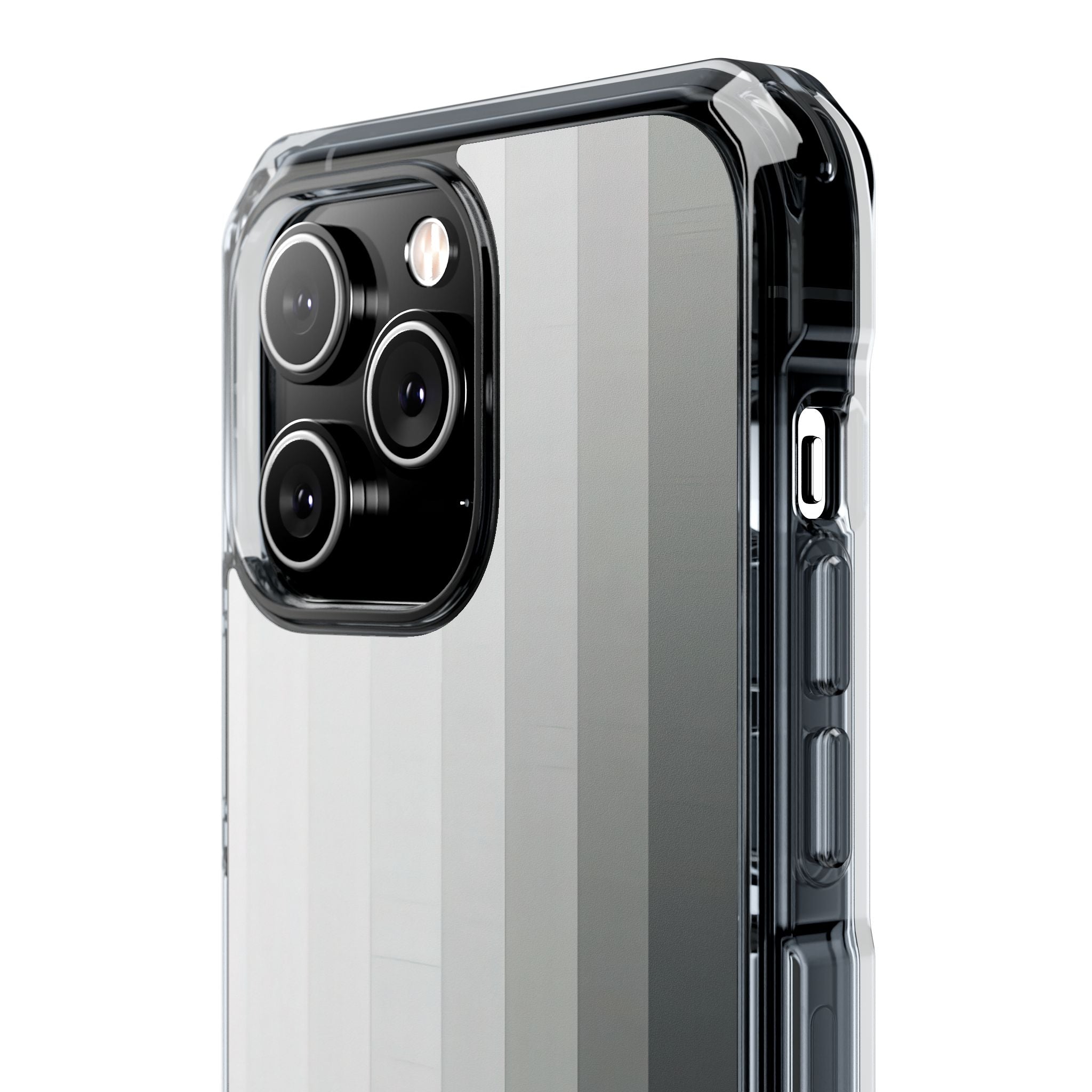 Silver Gradient Stripes iPhone 14 - Impact Clear+