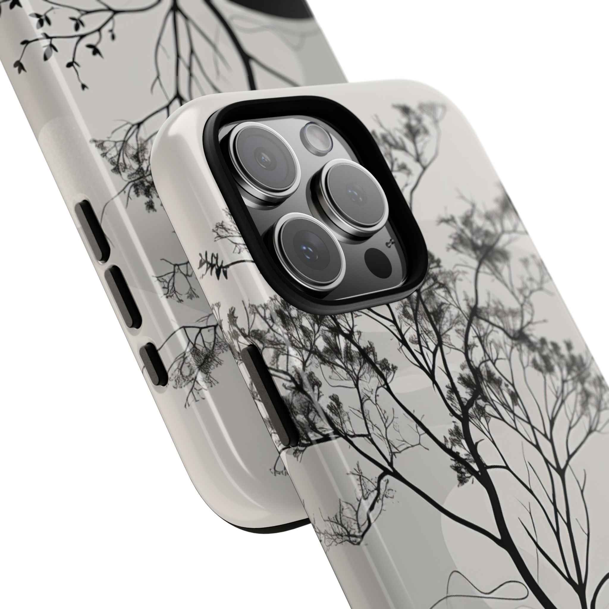 Monochrome Drip Tree iPhone 16 - Robust