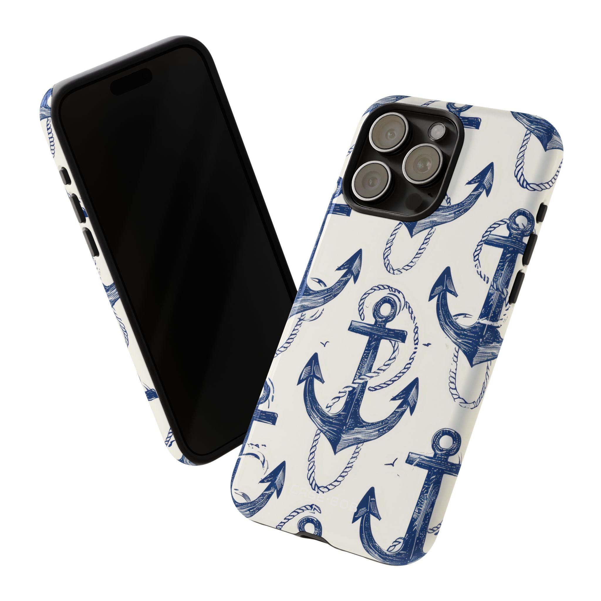 Navy Anchor Loop iPhone 15 Pro Max Case - Tough