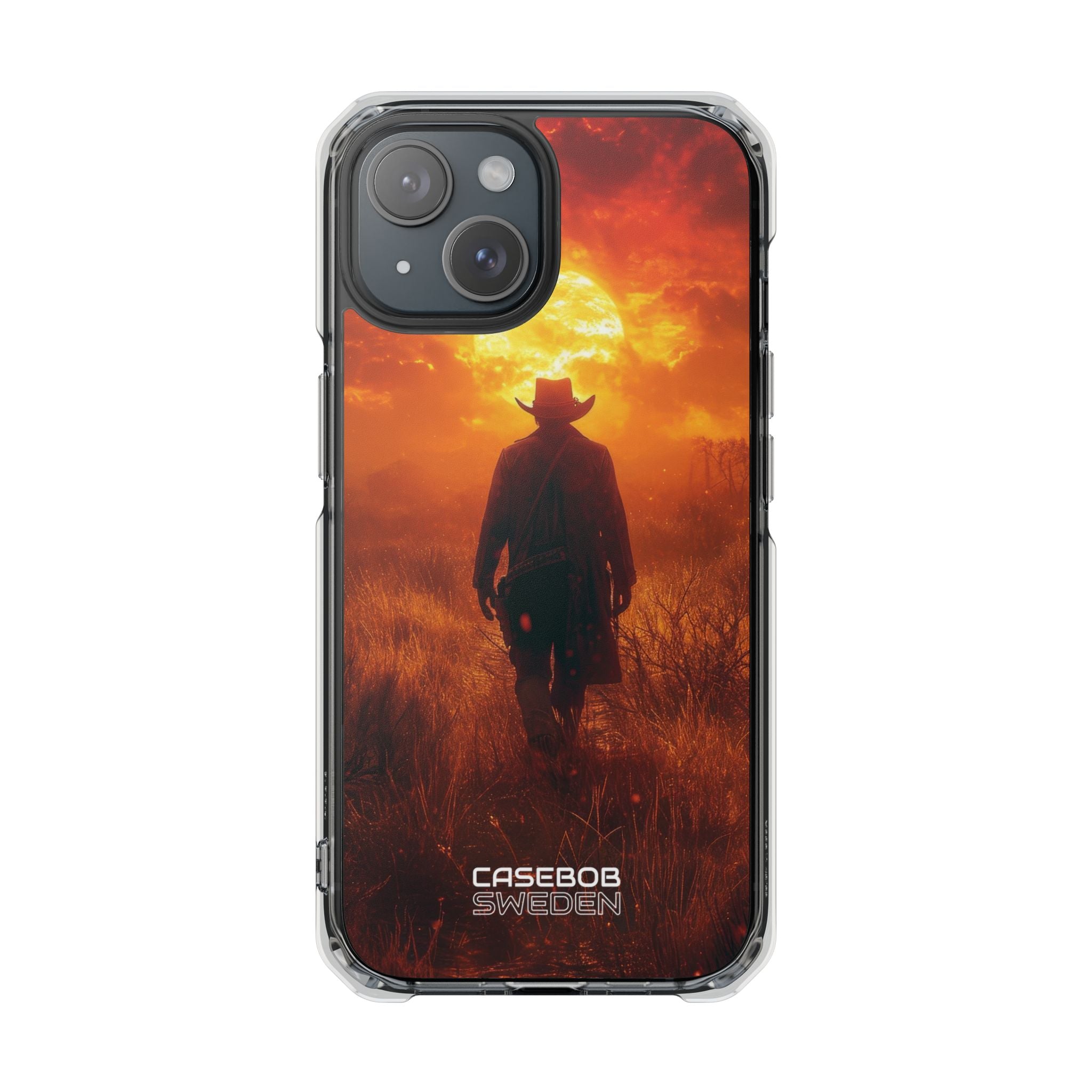 Fiery Sunset Cowboy iPhone 15 - Impact Clear+