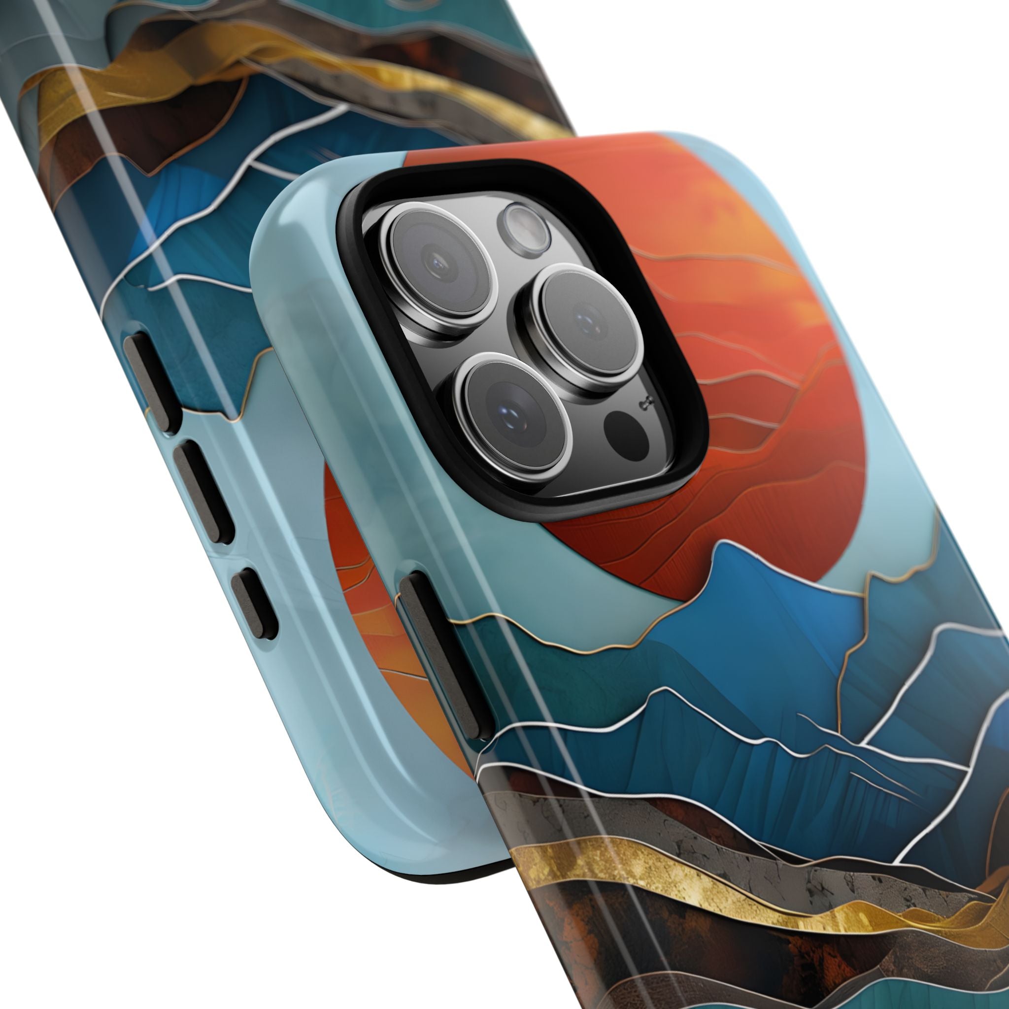 Serene Layered Mountain Terrain iPhone 16 - Tough