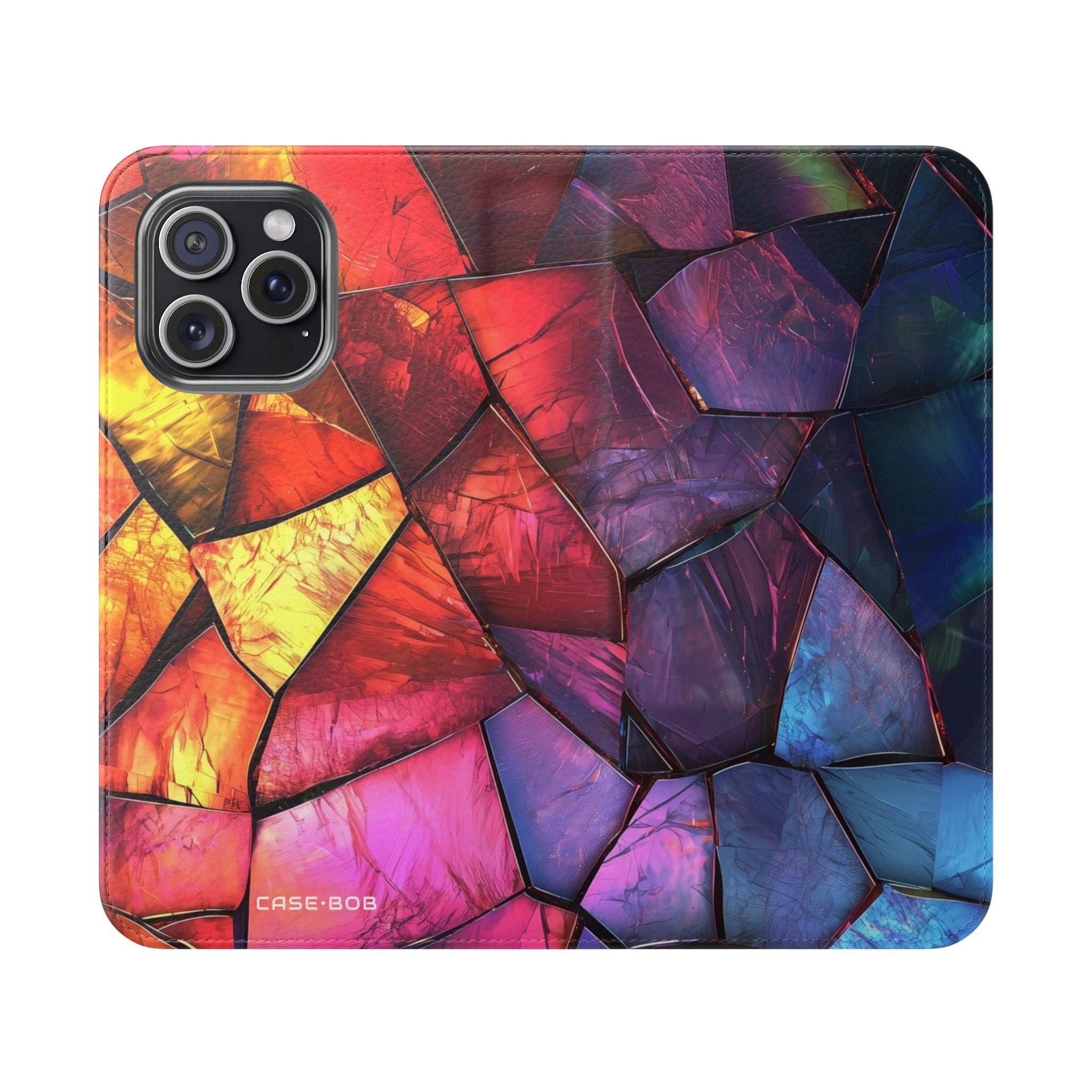 Crimson Shard Mosaic - iPhone 15 Pro Max Case - Wallet
