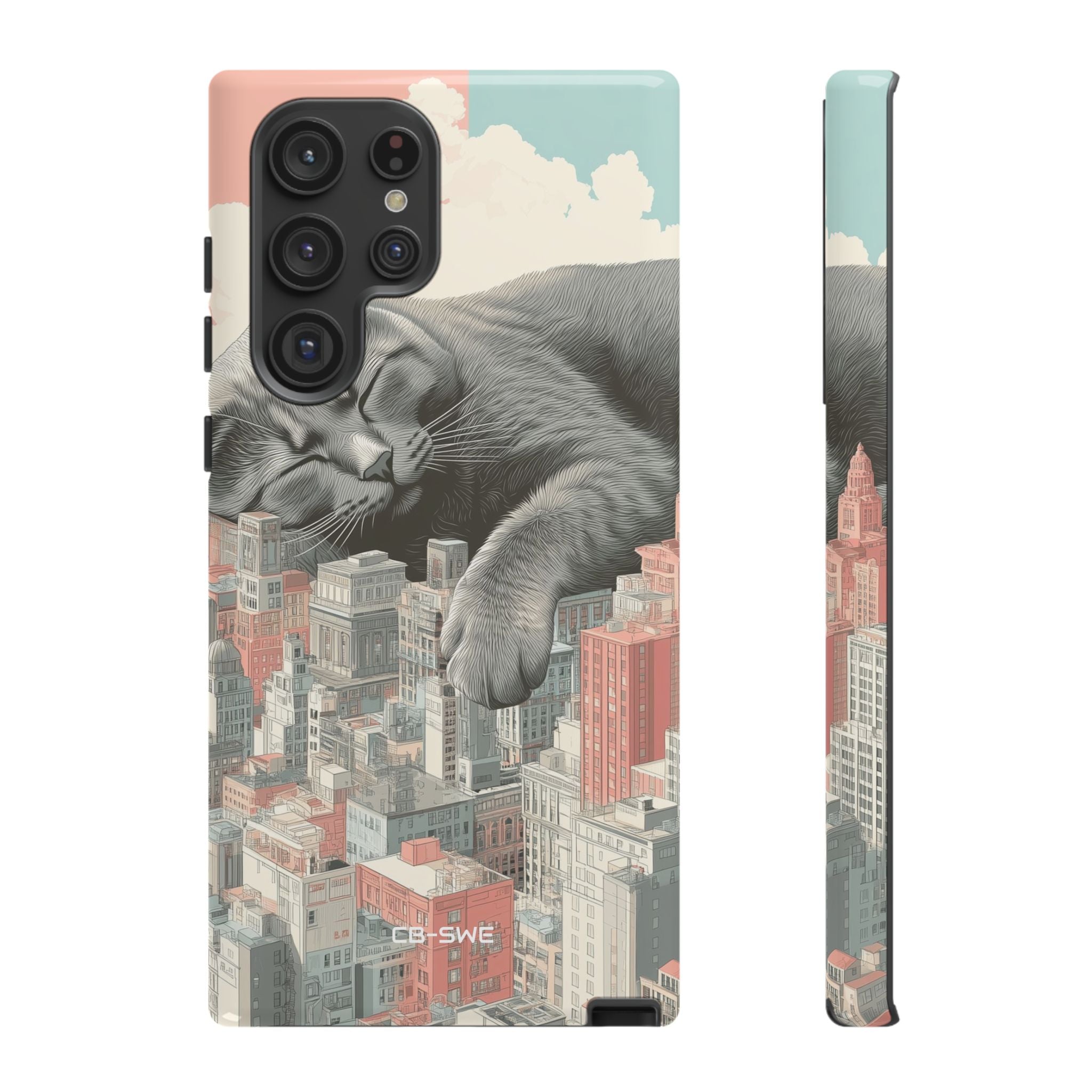 Cat Rests Over City - Samsung Case