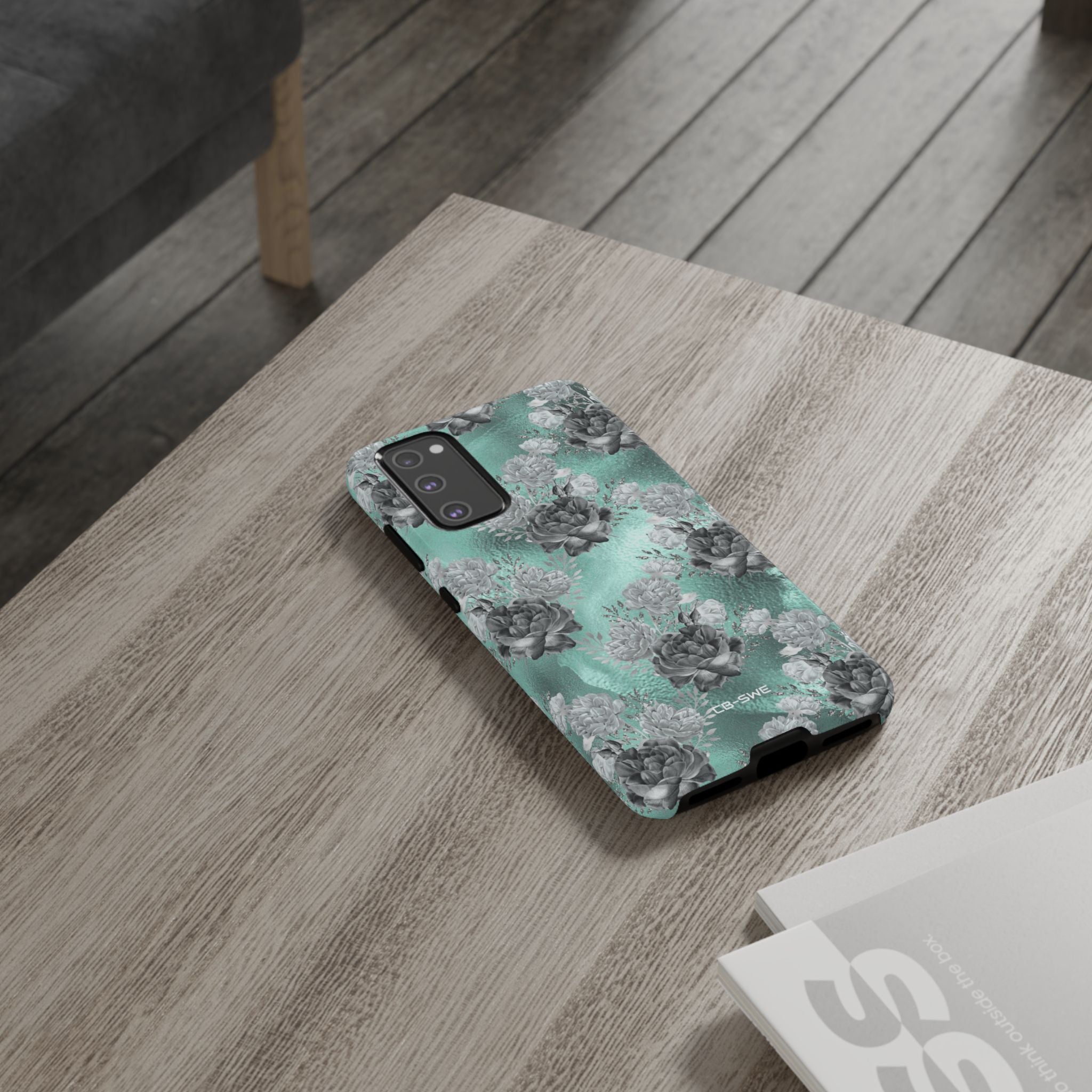 Teal Floral Elegance - Samsung Case