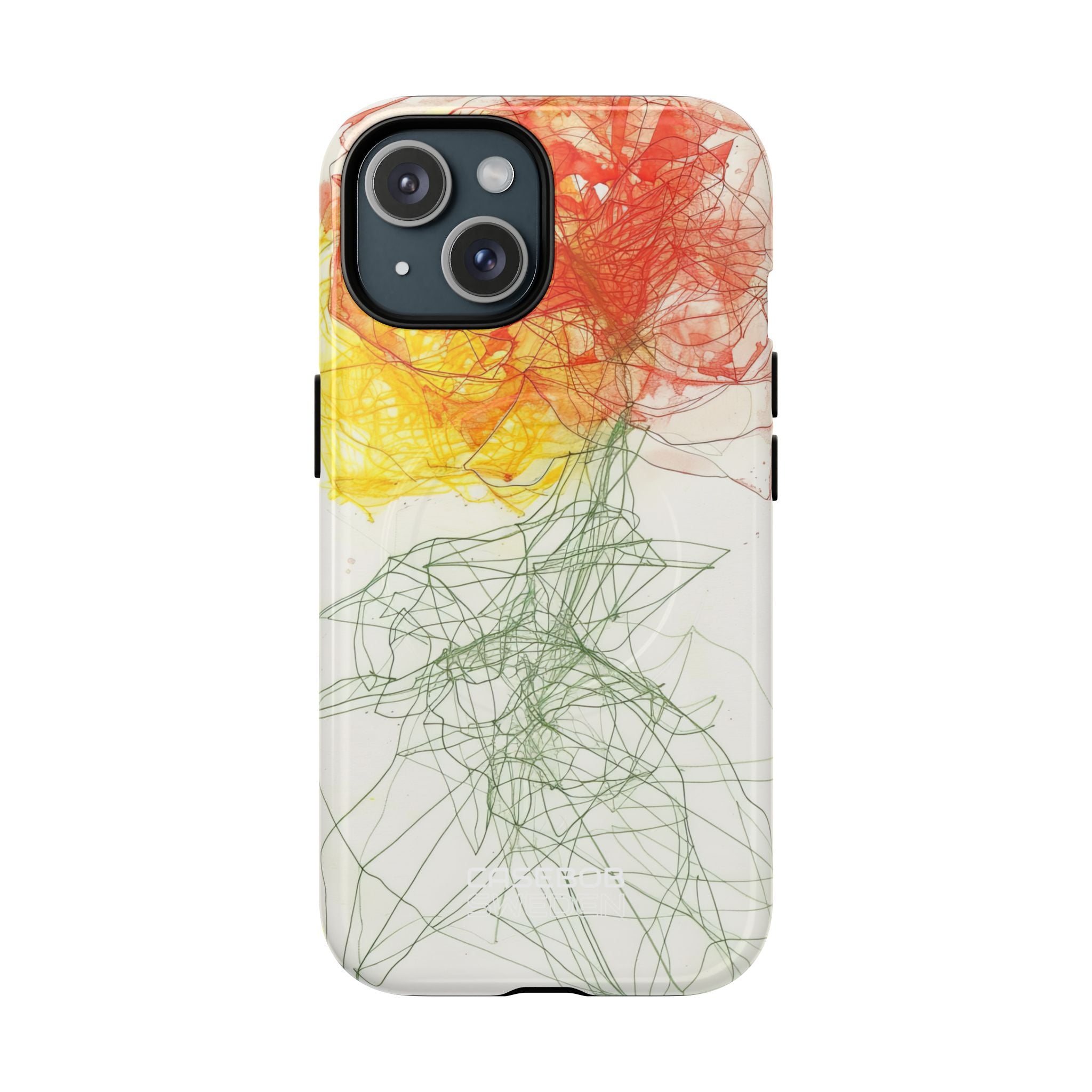 Fiery Blossom Tangle iPhone 15 - Tough+