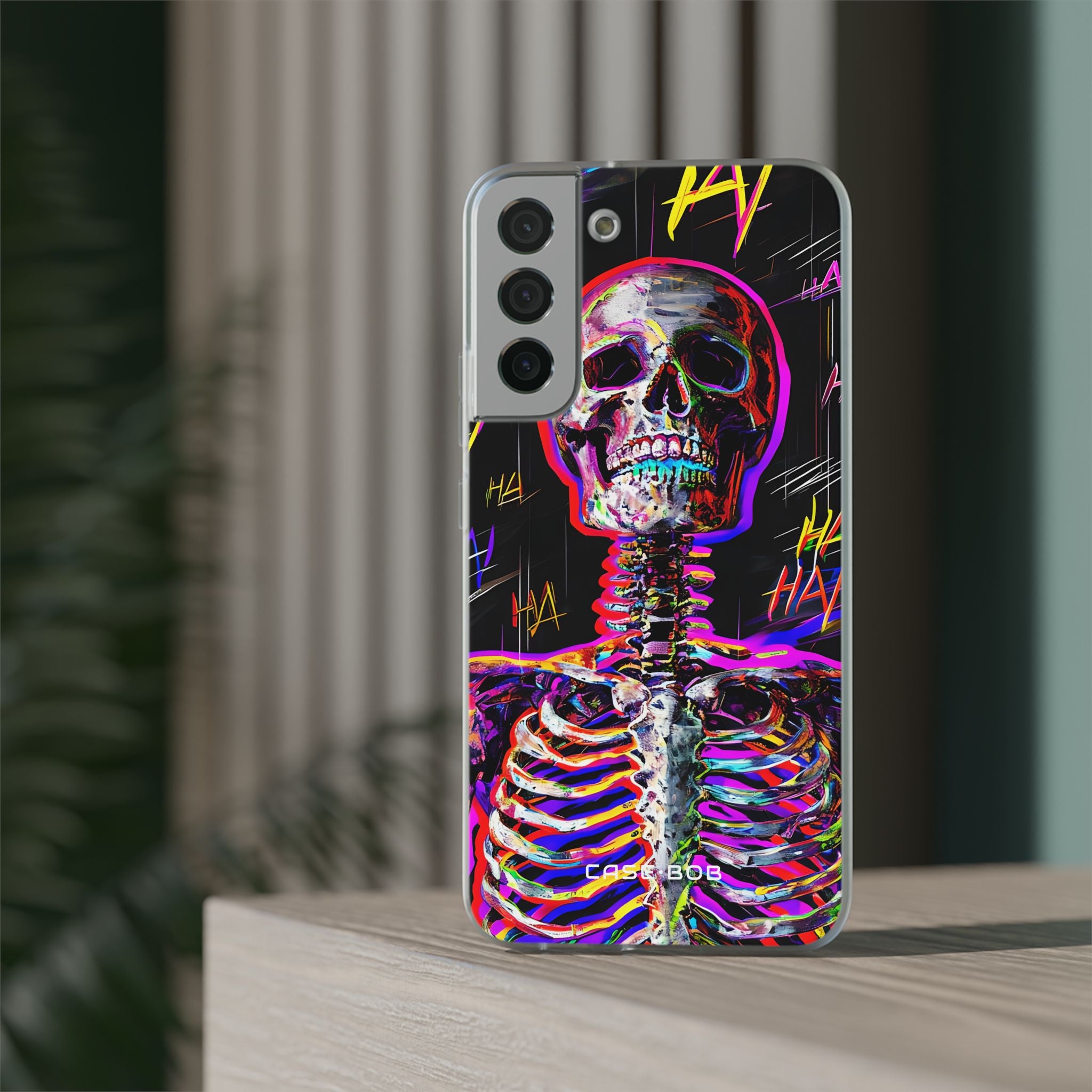 Neon Skeleton Laugh Samsung S22 Plus Case - Soft