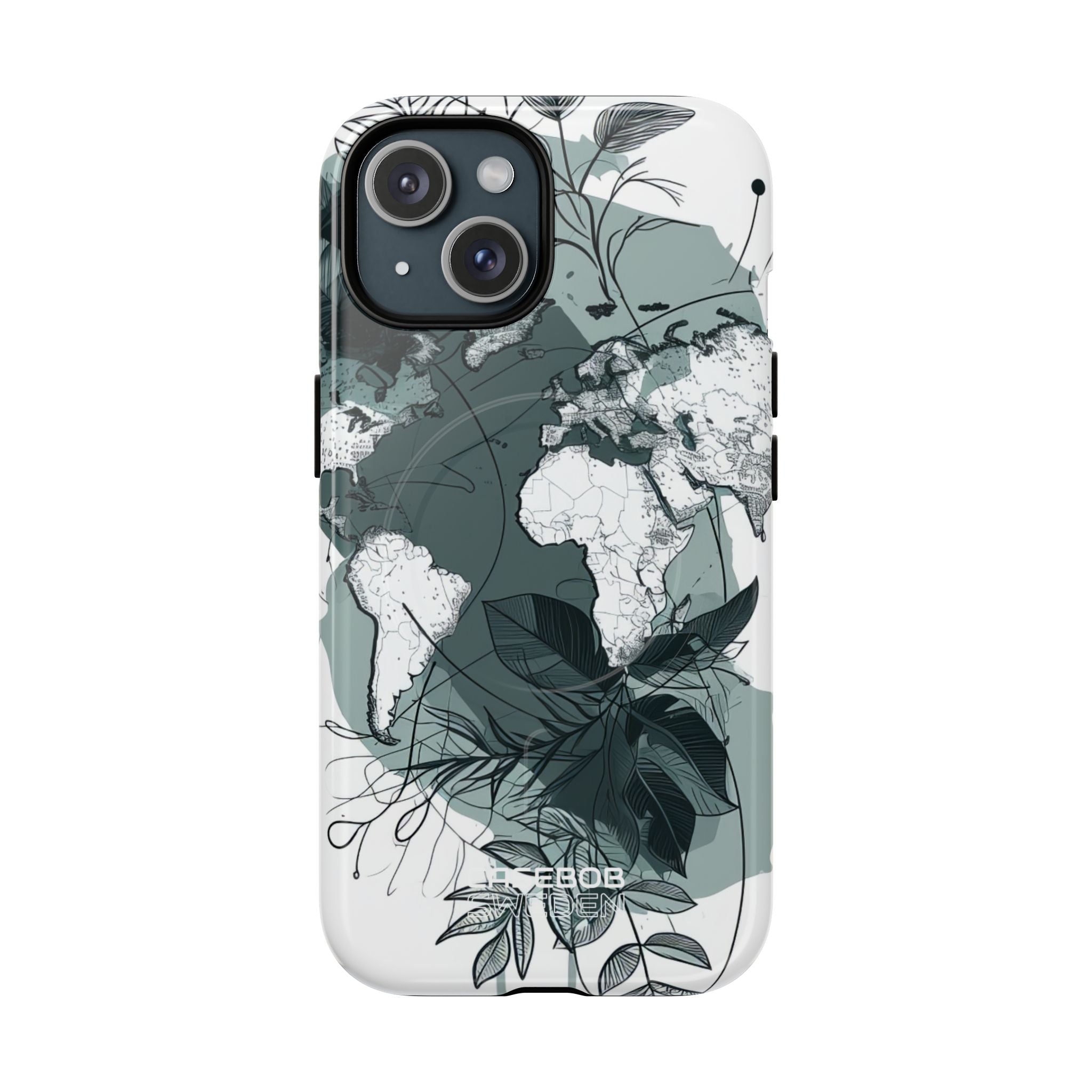 Botanische Weltkarte iPhone 15 – Tough+