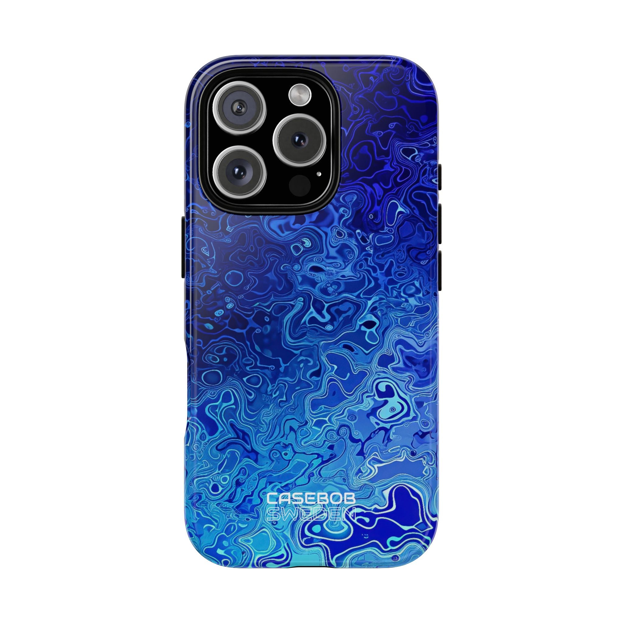 Swirling Blue Currents iPhone 16 - Tough