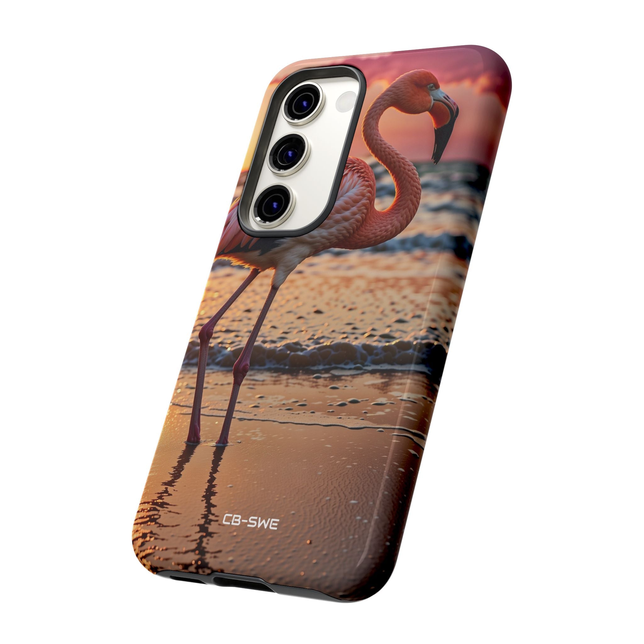 Sunset Flamingo Stand - Samsung Case