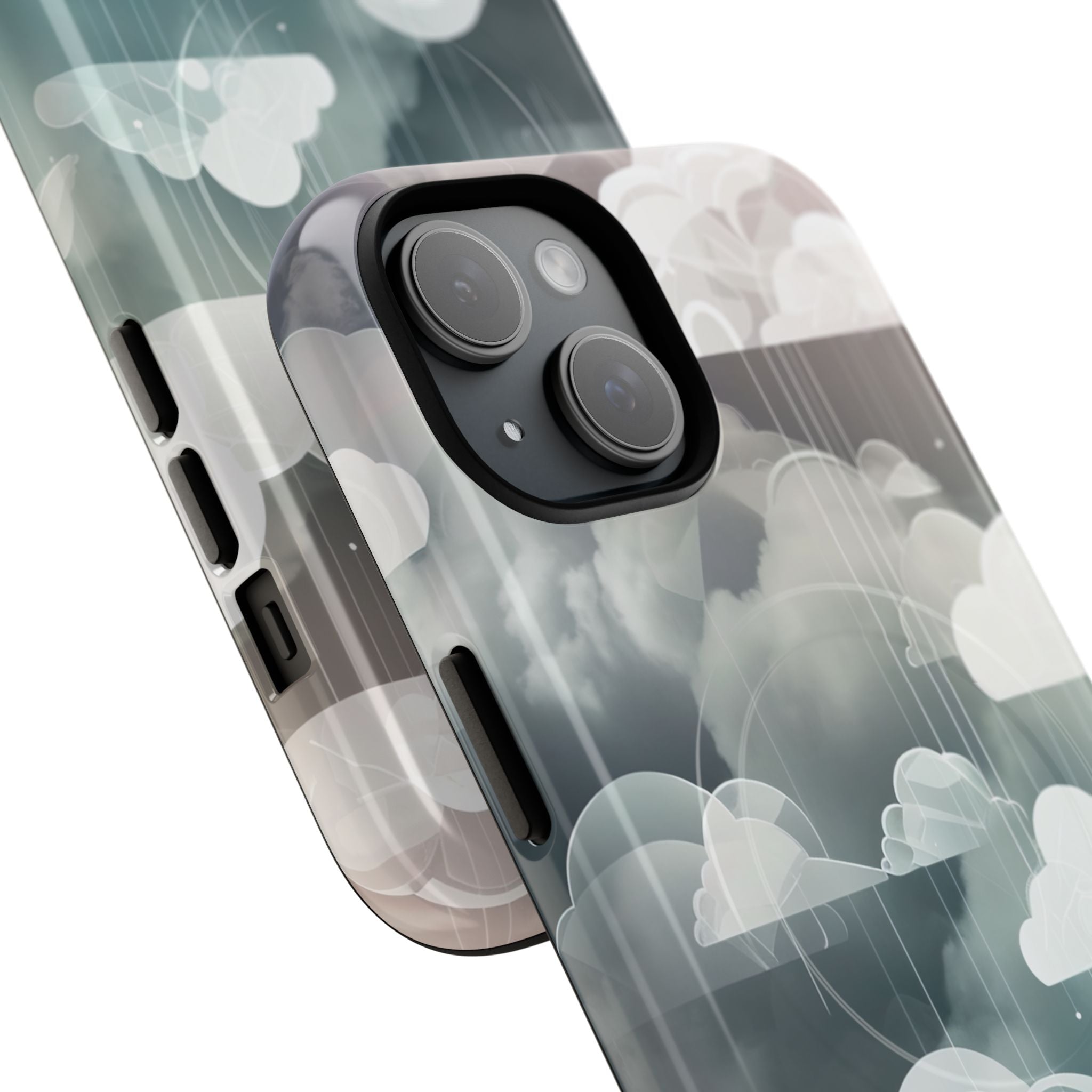 Silver Dream Clouds iPhone 15 - Tough+