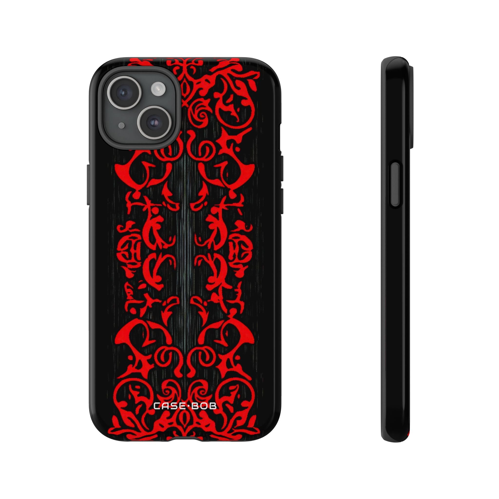 Crimson Spiral iPhone 15 Plus Case - Tough