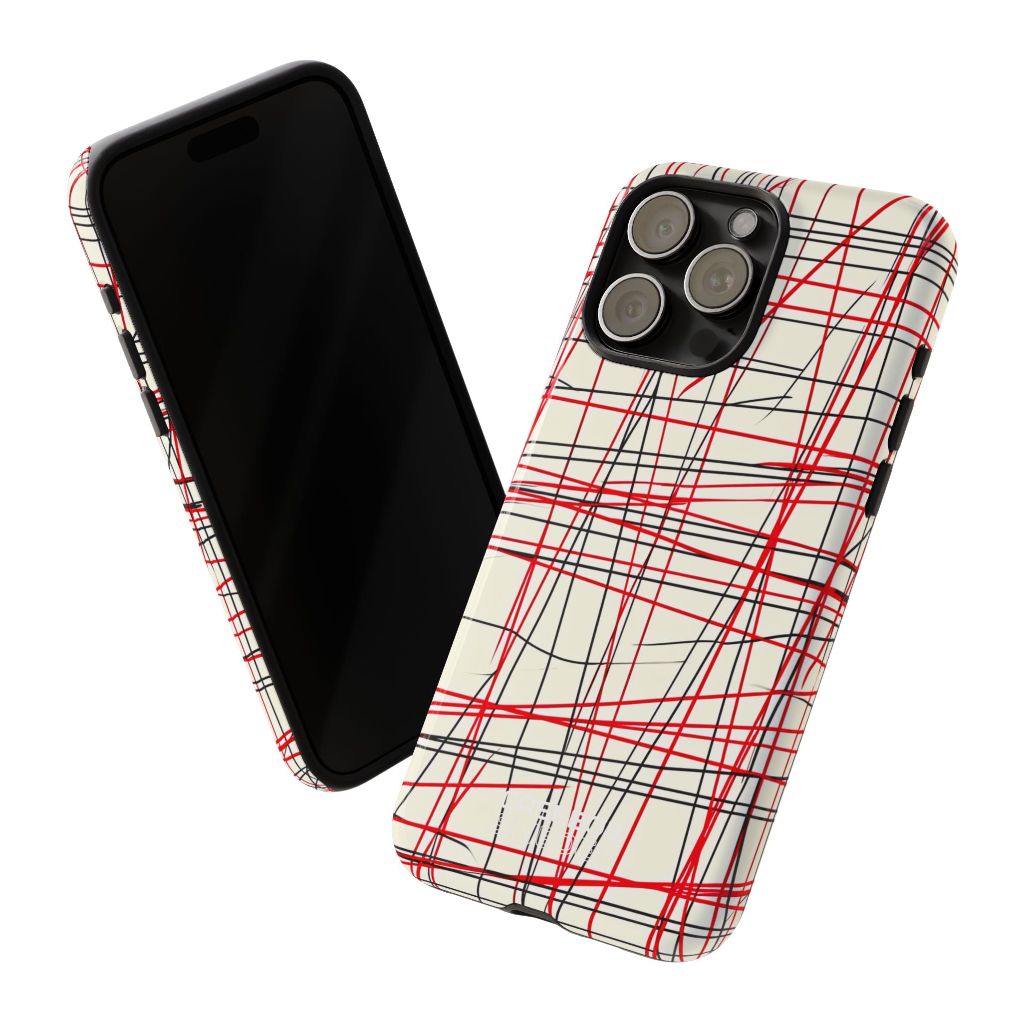 Crimson Wire Tangle iPhone 15 - Tough