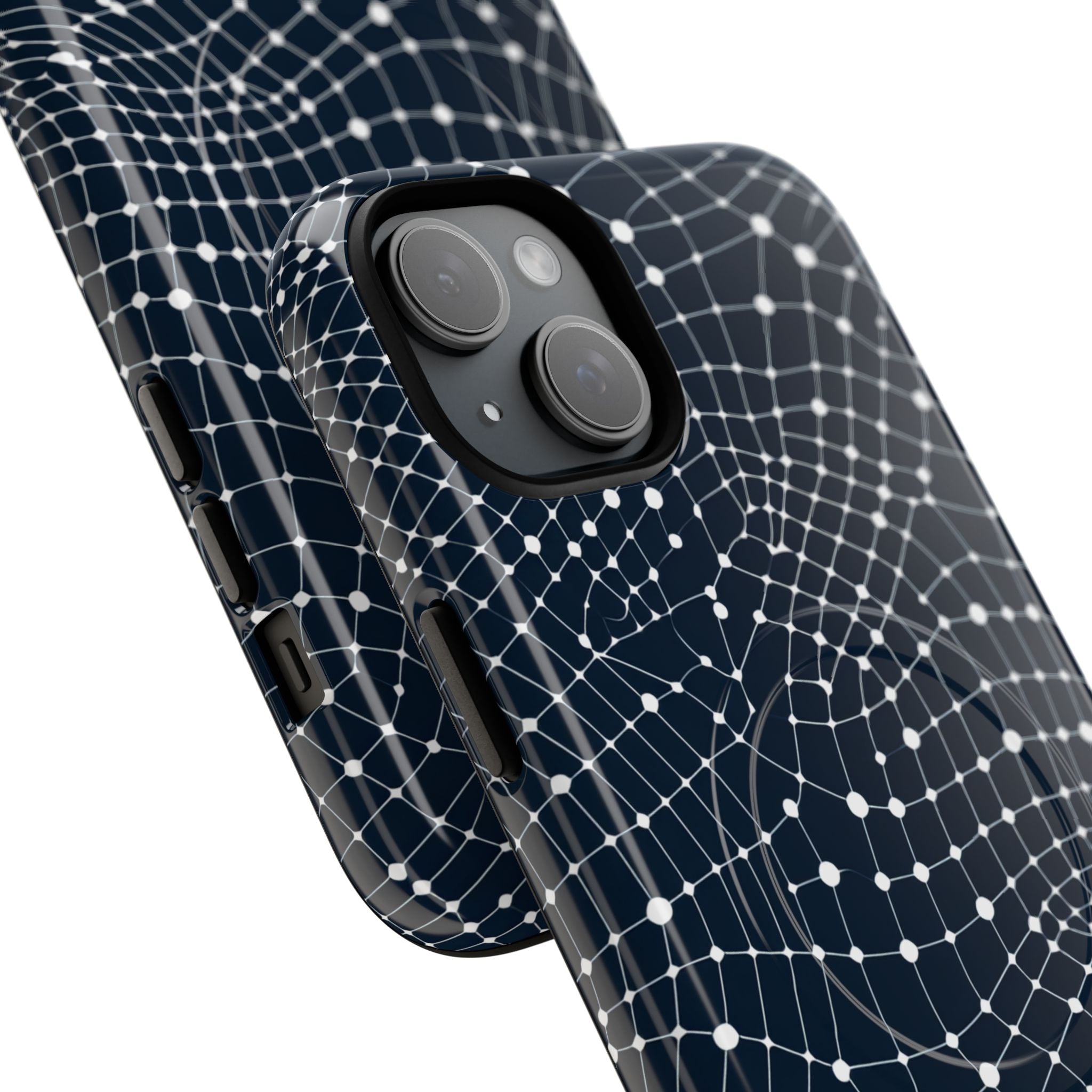 Warped Grid Web iPhone 15 - Tough+