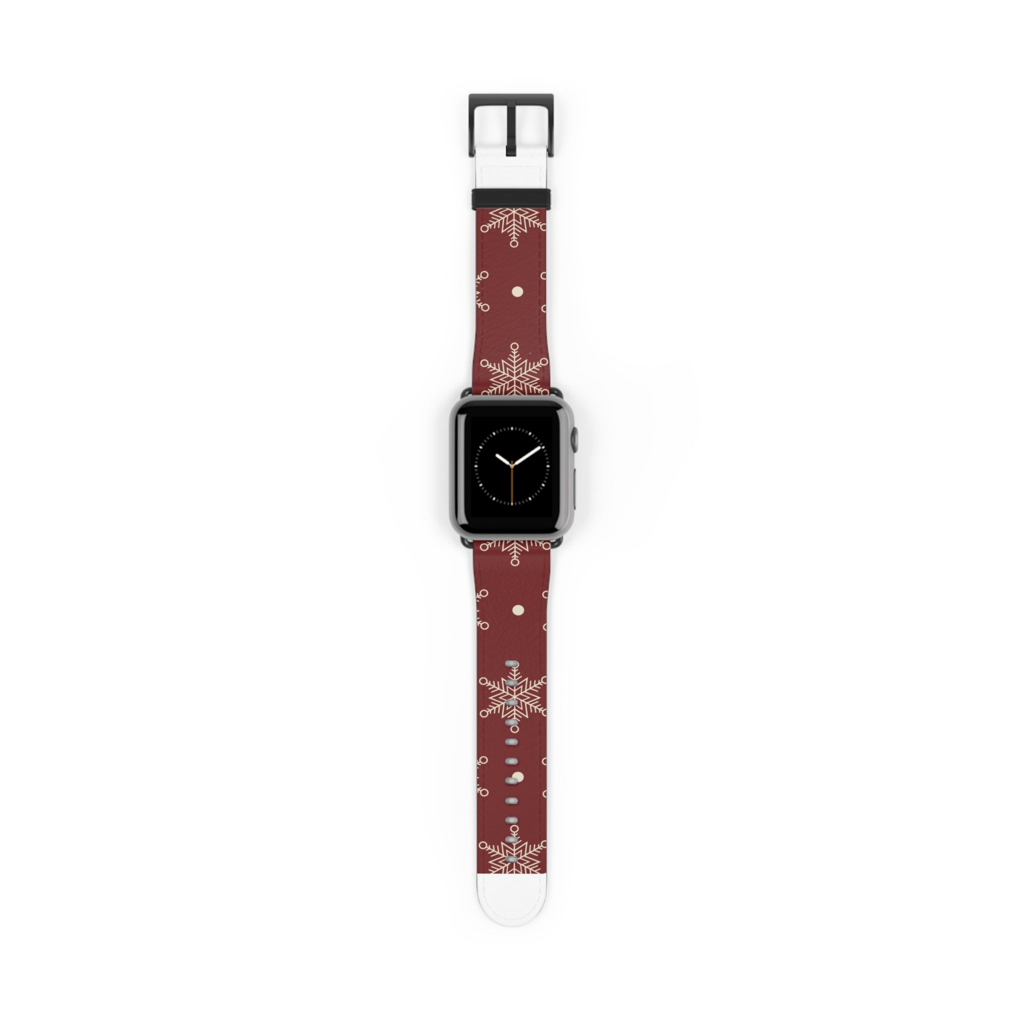 Cream Snowflakes Crimson - Watch Band