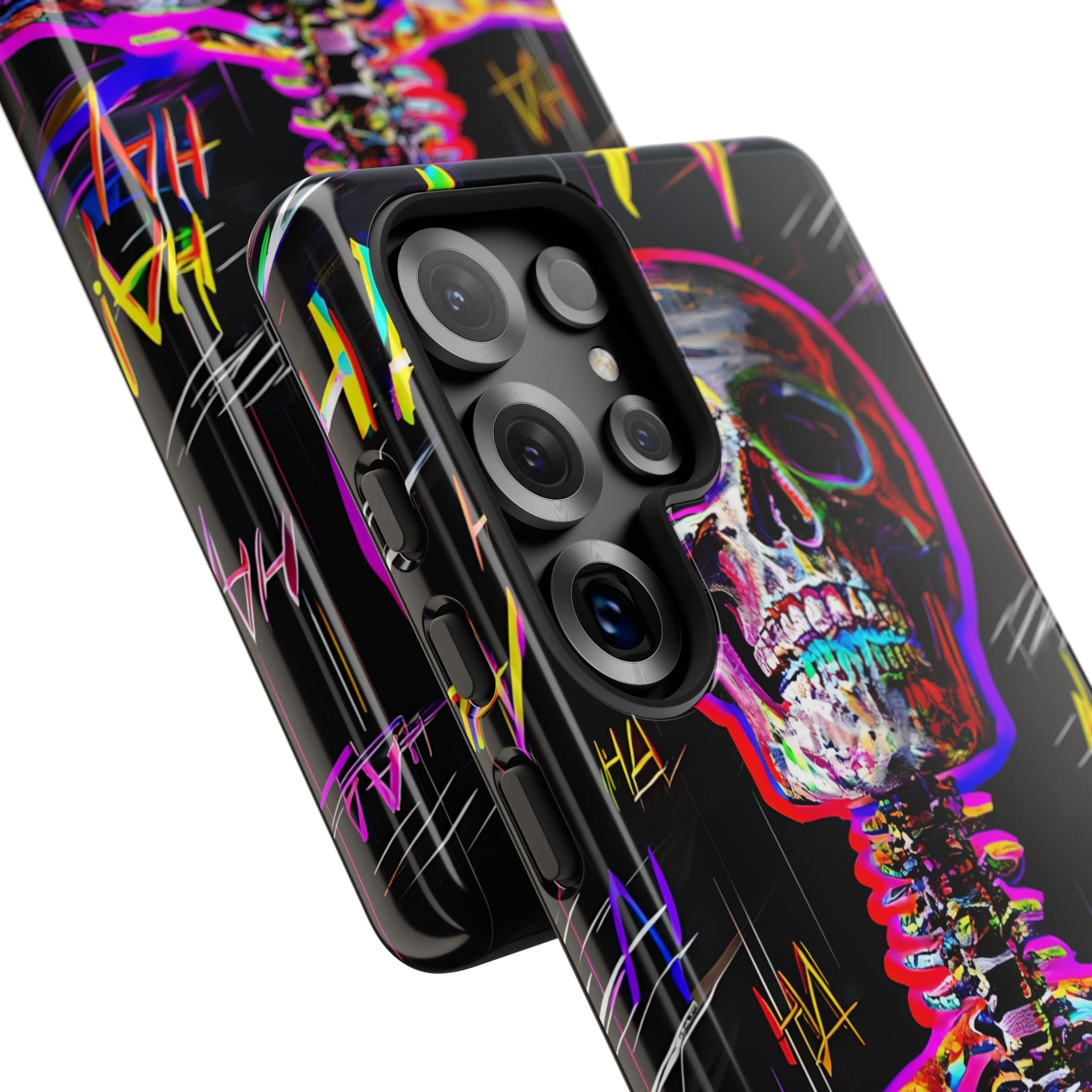 Neon Skeleton Laugh Samsung S25 Ultra Case - Tough