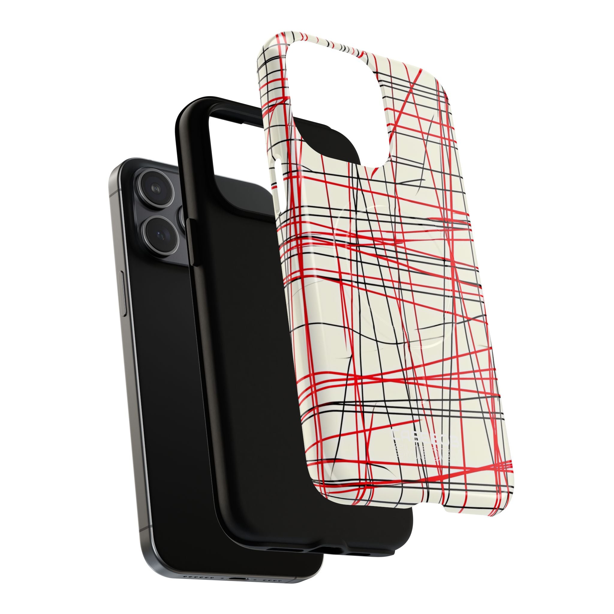 Crimson Wire Tangle iPhone 15 - Tough+