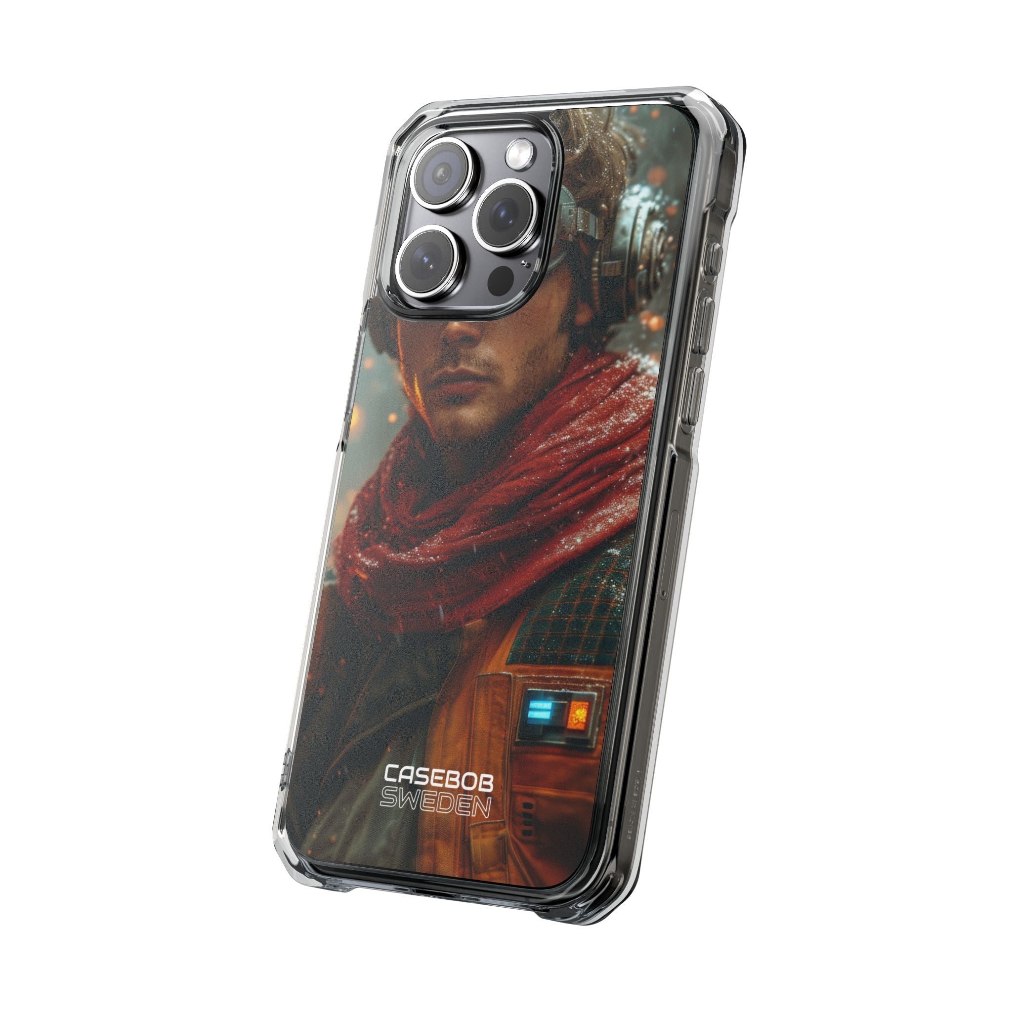 Futuristic Steampunk Explorer iPhone 15 - Impact Clear+