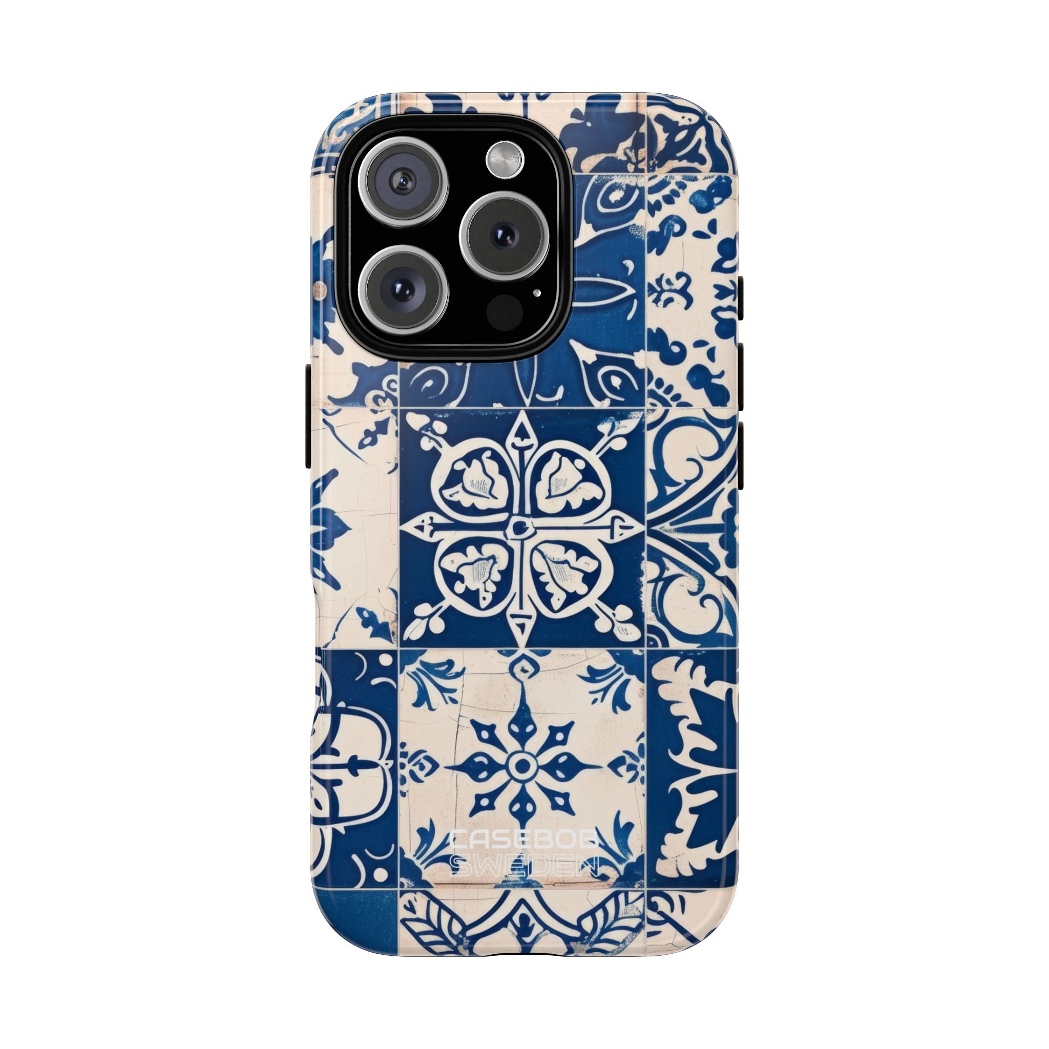 Ornate Blue Tiles iPhone 16 - Tough