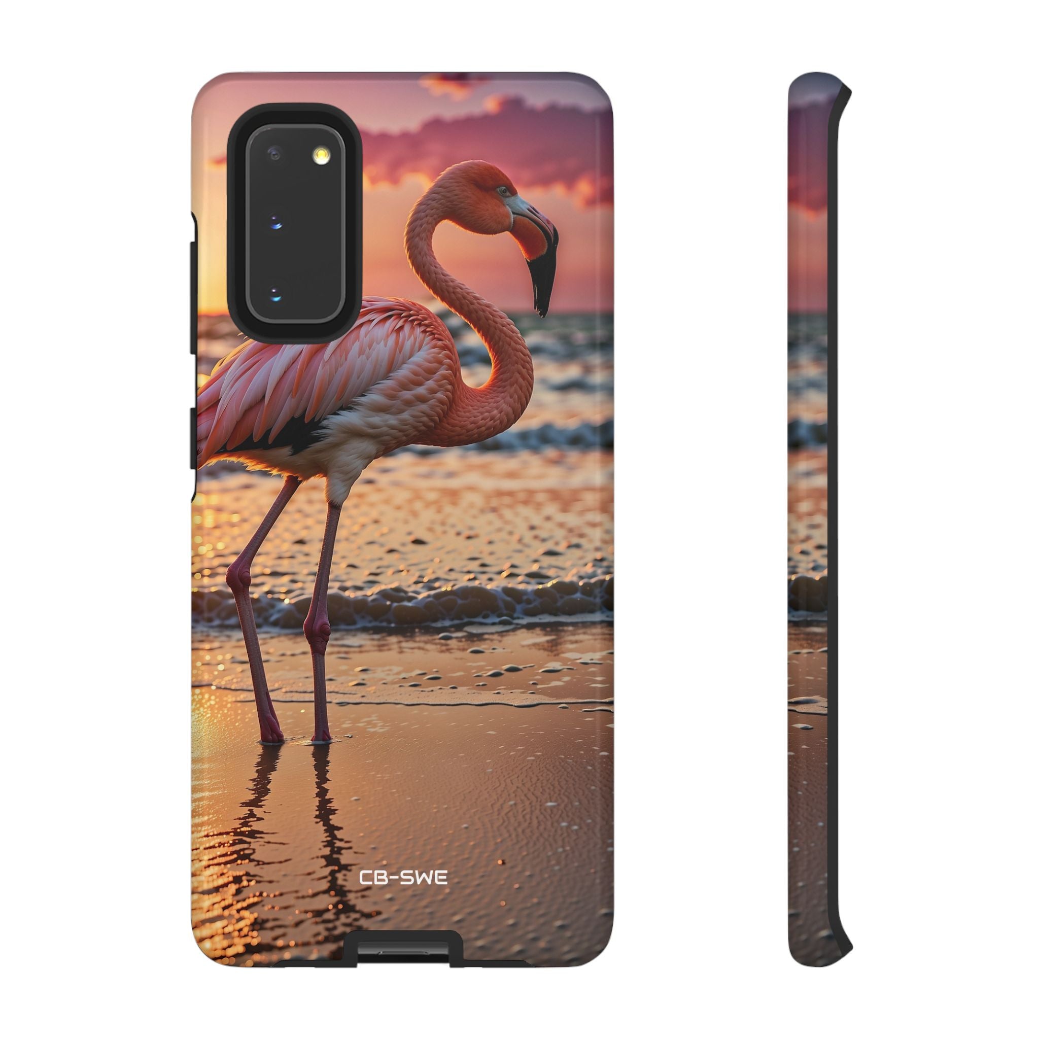 Sunset Flamingo Stand - Samsung Case