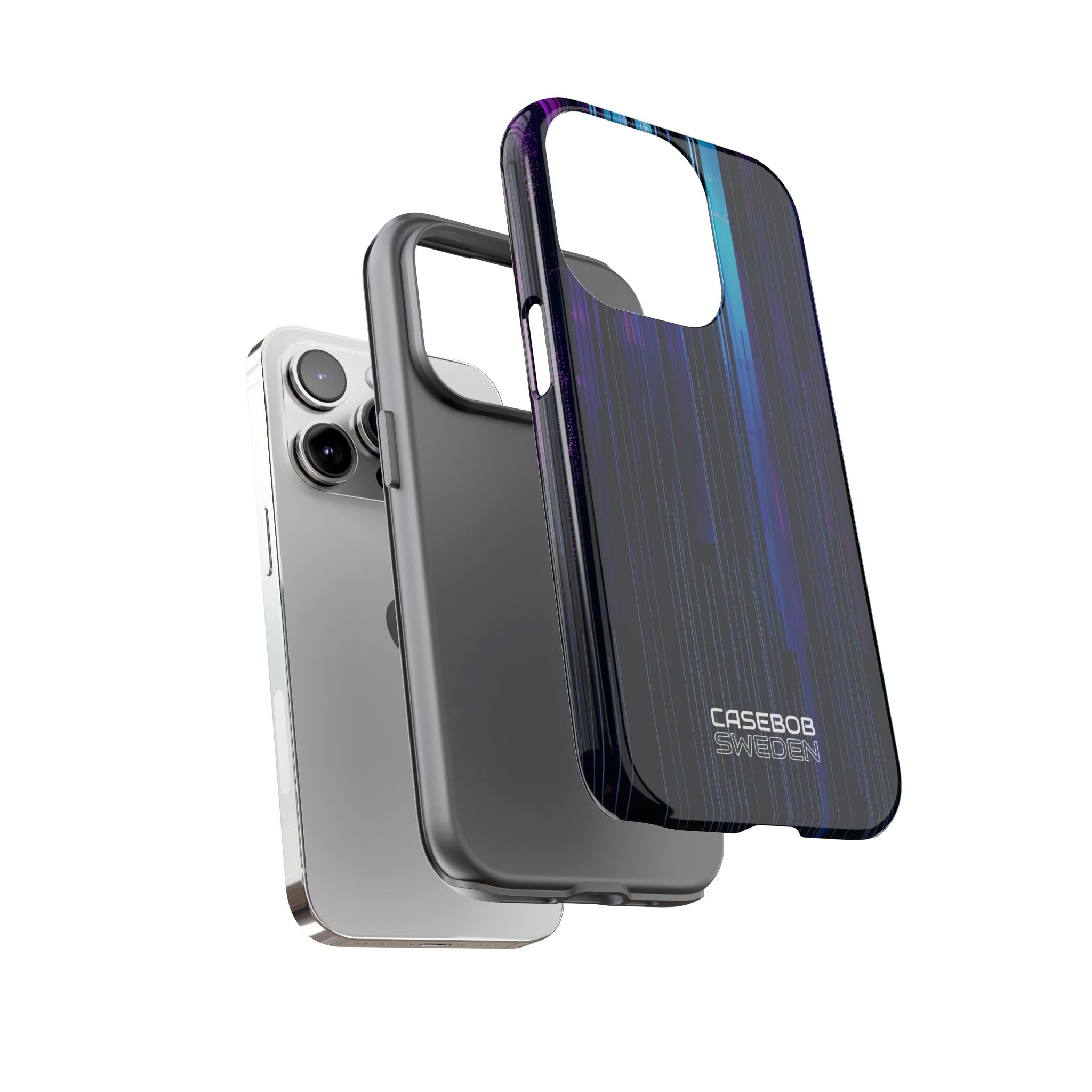 Neon Glitch Stripes iPhone 14 - Tough