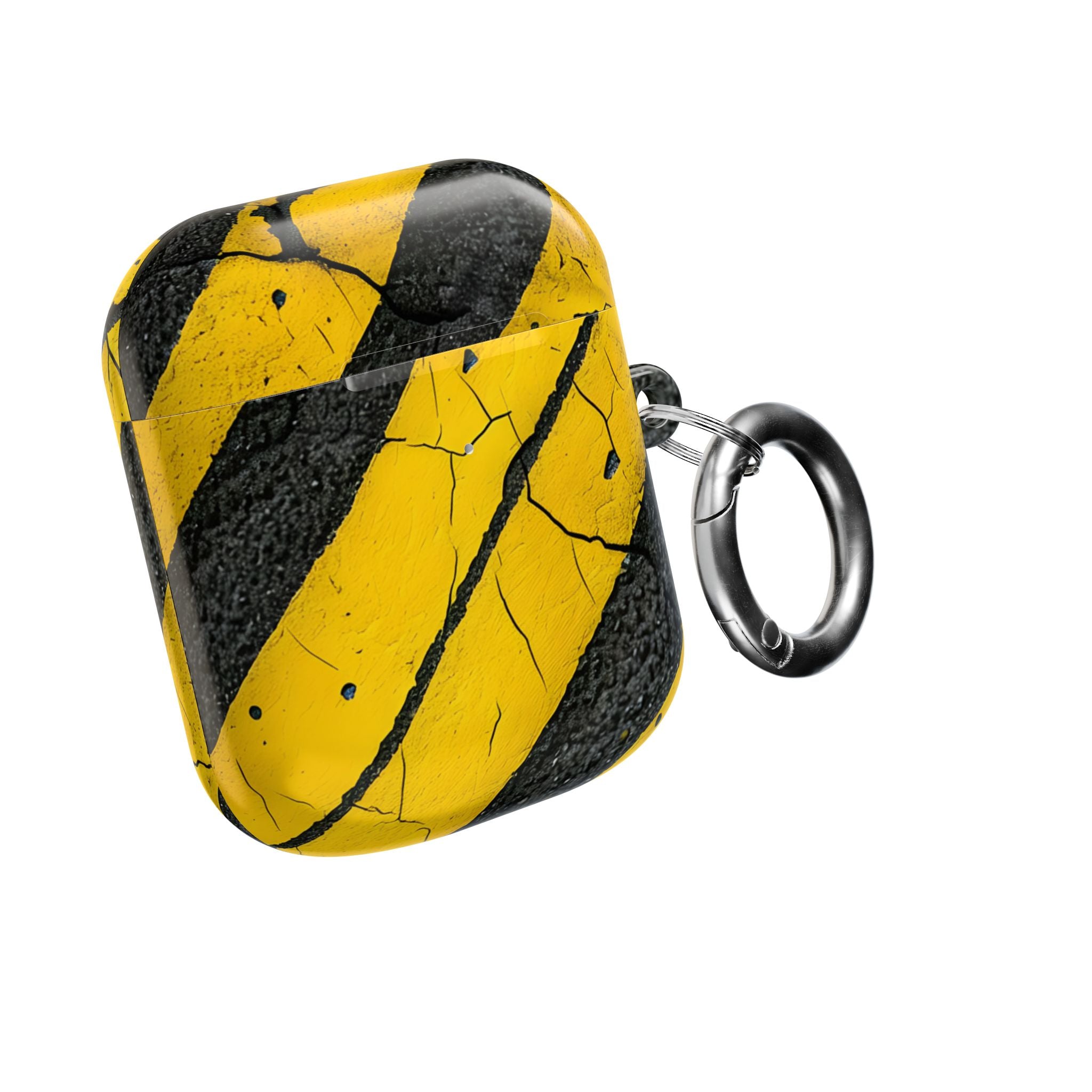 keltainen raidallinen distress - AirPods Case