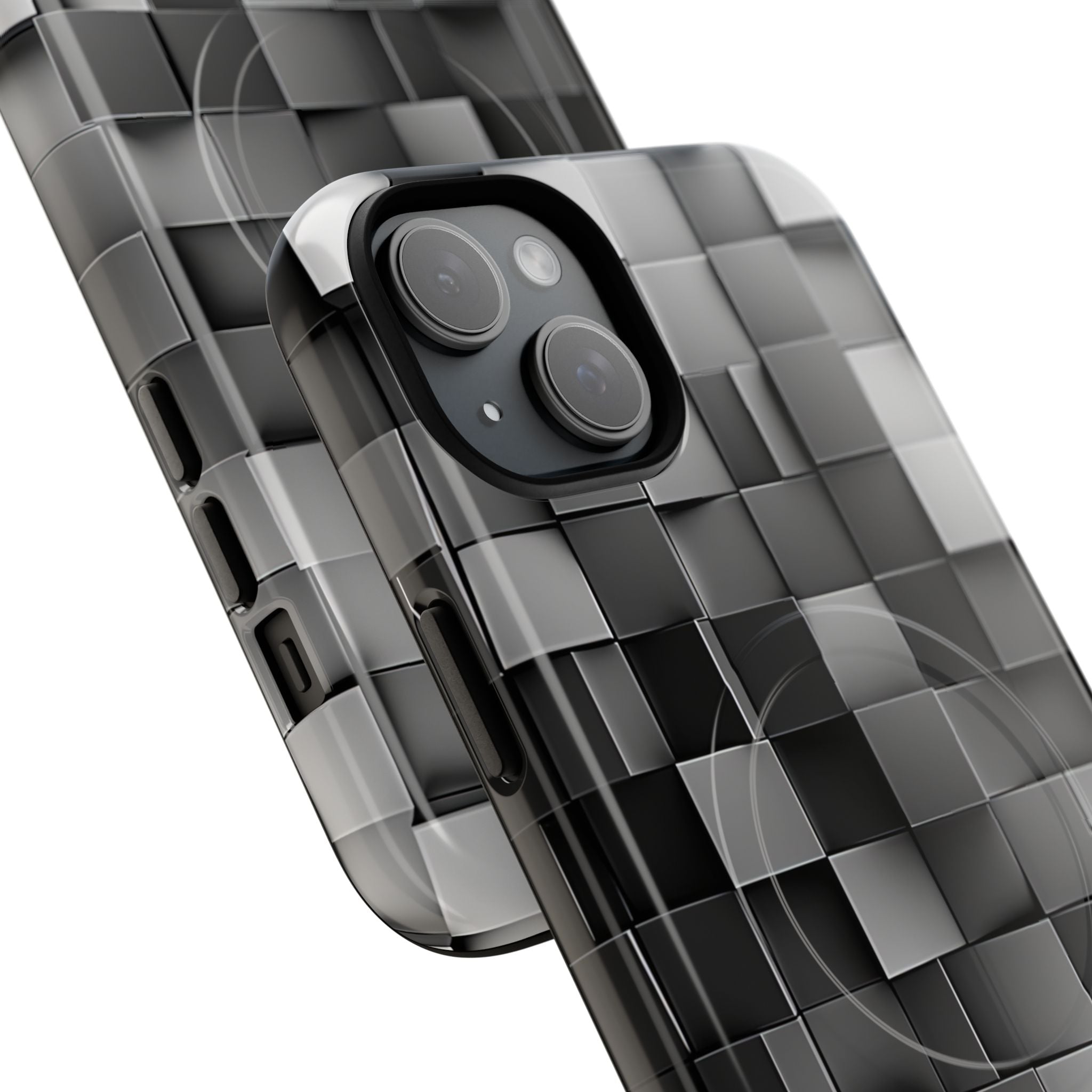 Monochrome Cube Depth iPhone 15 - Tough+