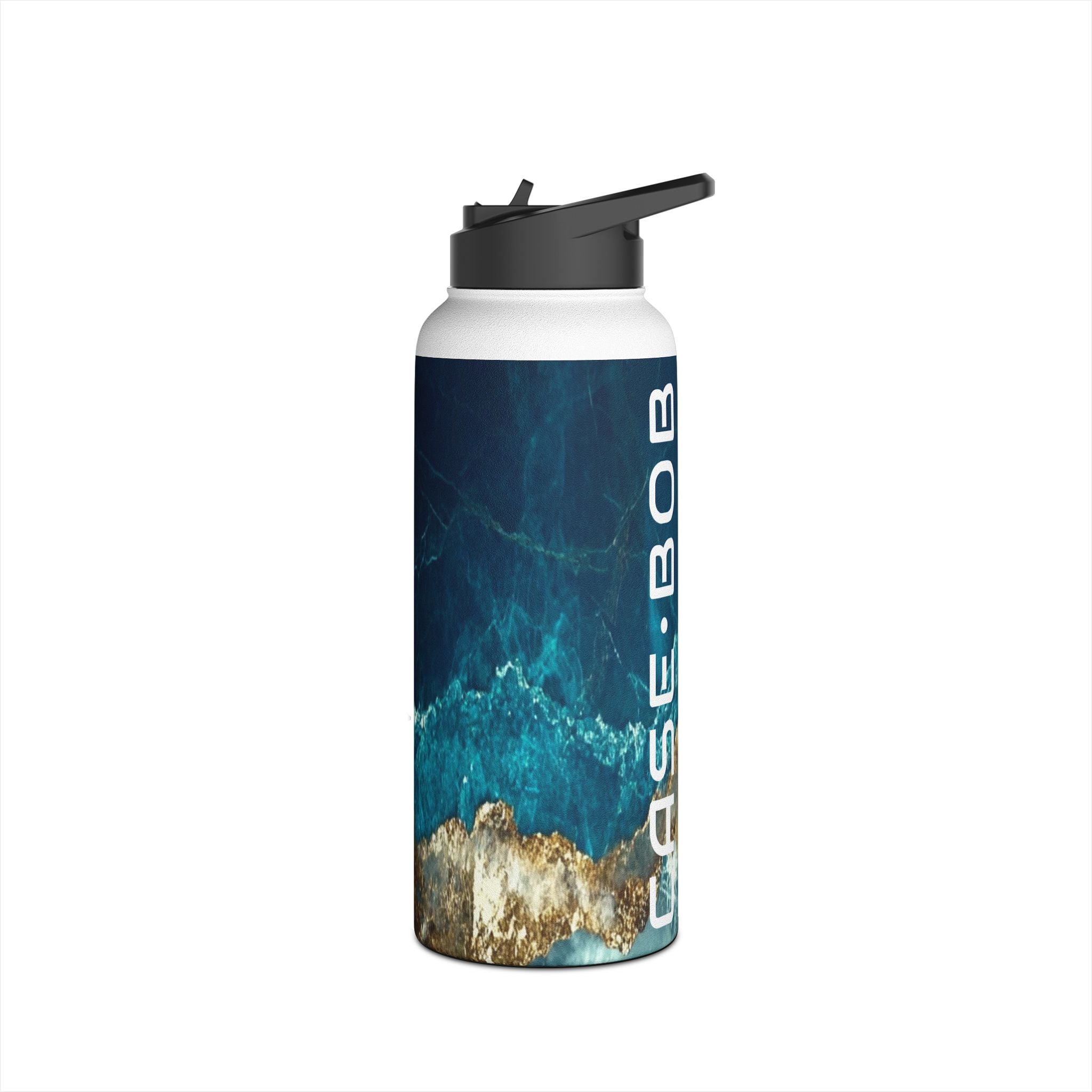 Golden Fracture Teal - Stainless Steel Water Bottle