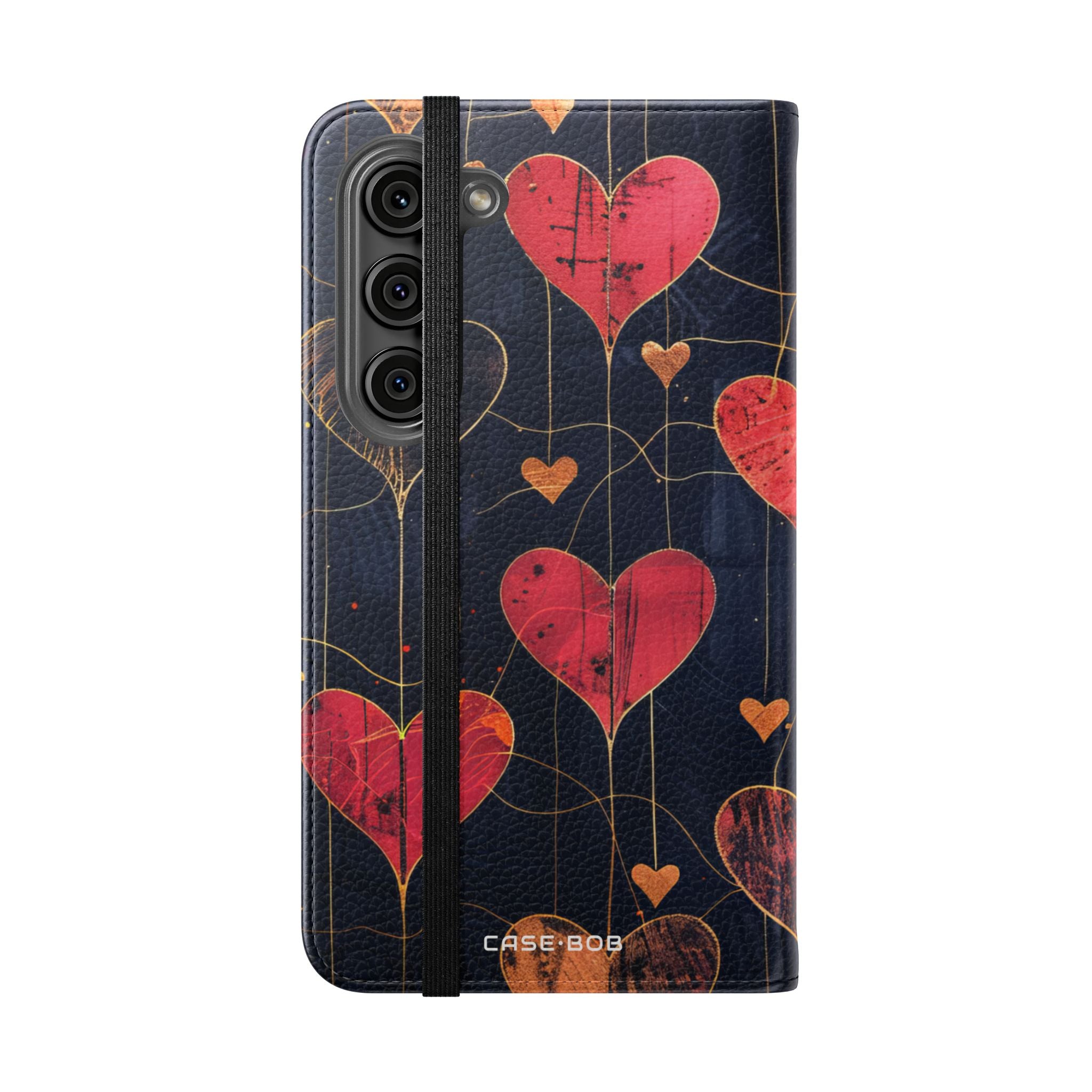 Textured Heart Grid - Samsung S23 Case - Wallet