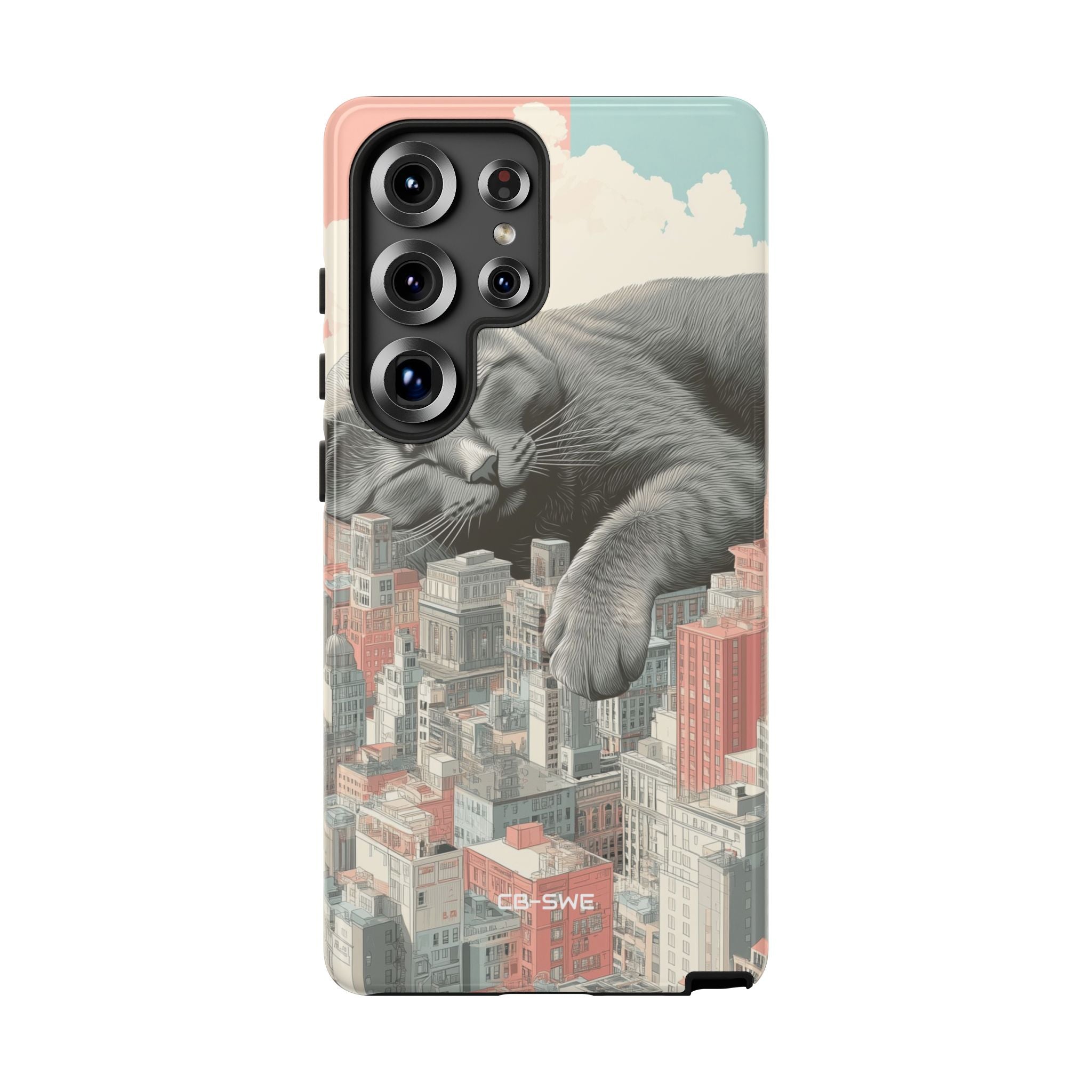 Cat Rests Over City - Samsung Case