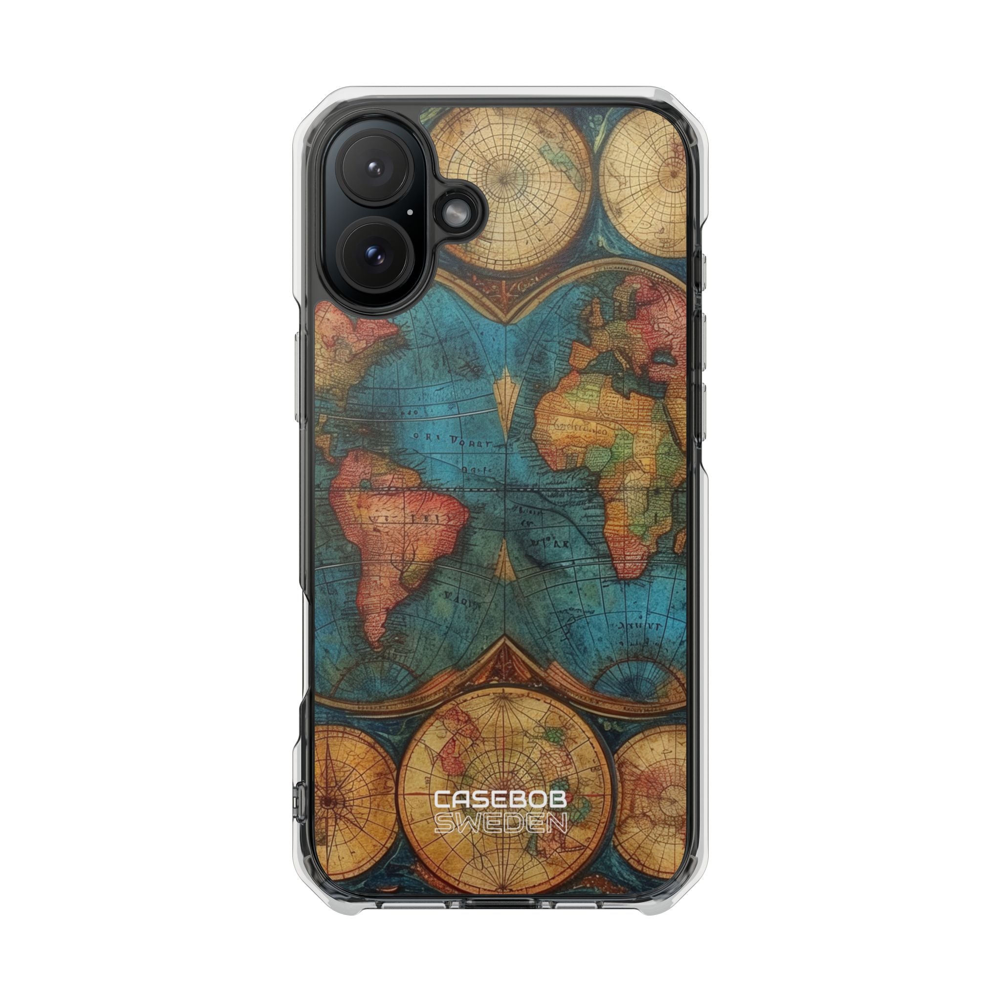 Vintage World Map iPhone 16 - Impact Clear+