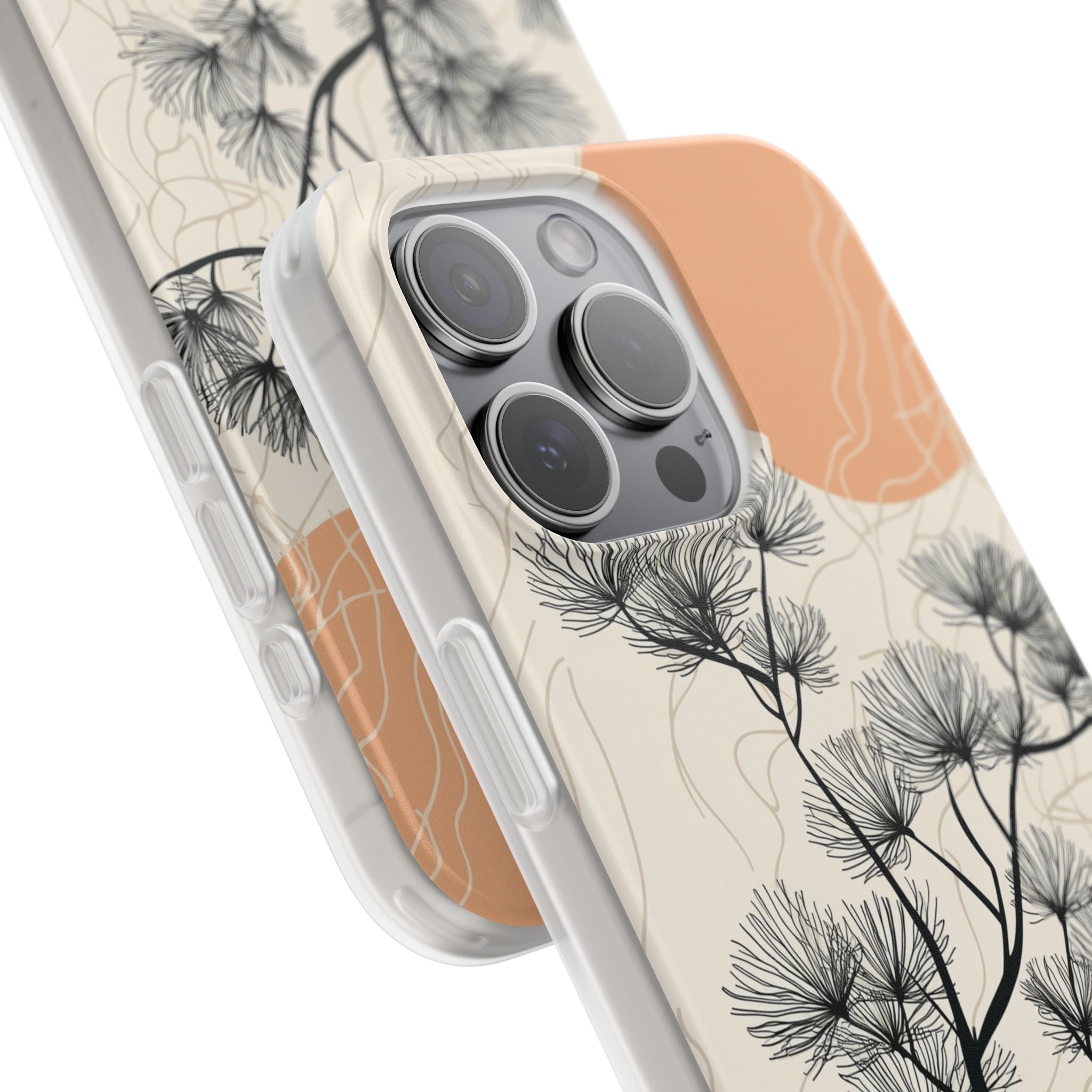 Spiky Tree Sunset iPhone 15 Pro Max Case - Soft