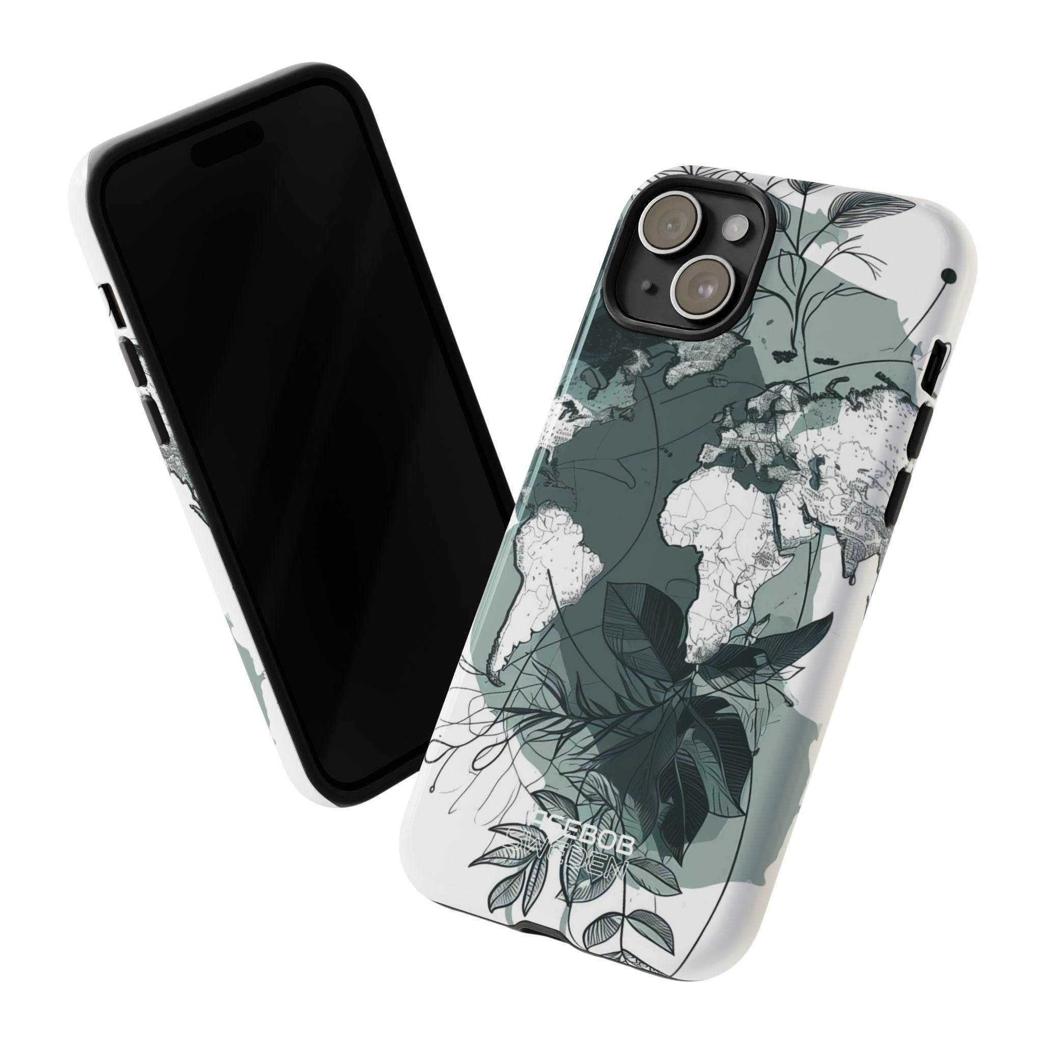 Botanische Weltkarte iPhone 15 – Robust