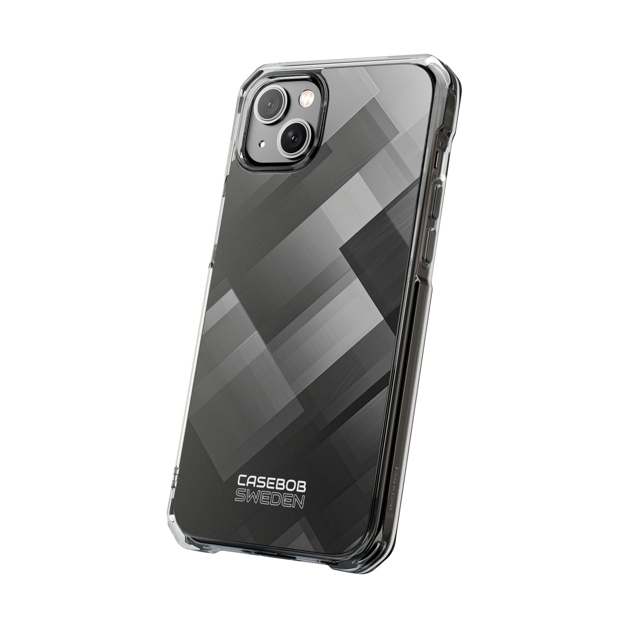 Grayscale Geometric Layers iPhone 14 - Impact Clear+