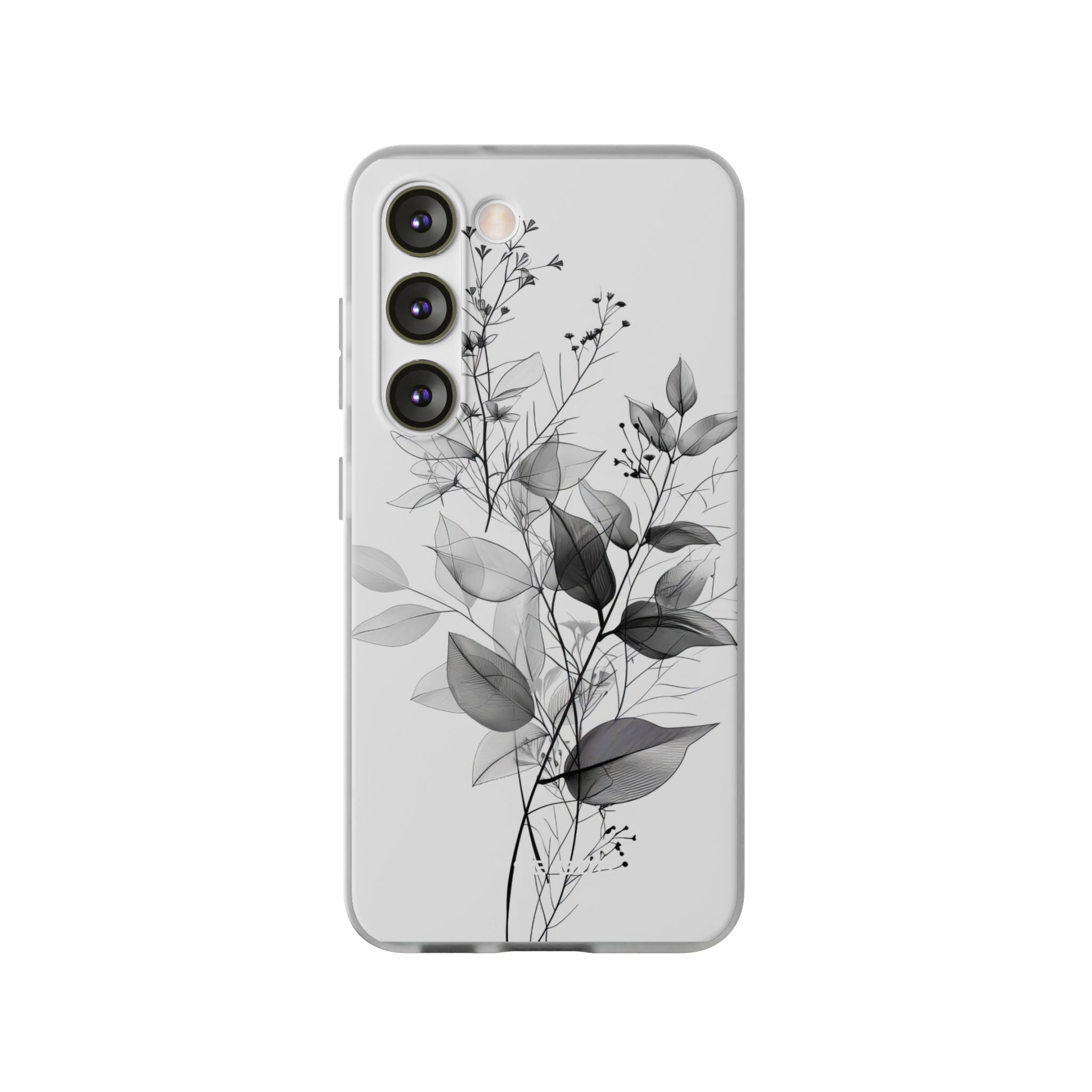 Veined Leaves Gray Samsung S23 Case - Soft
