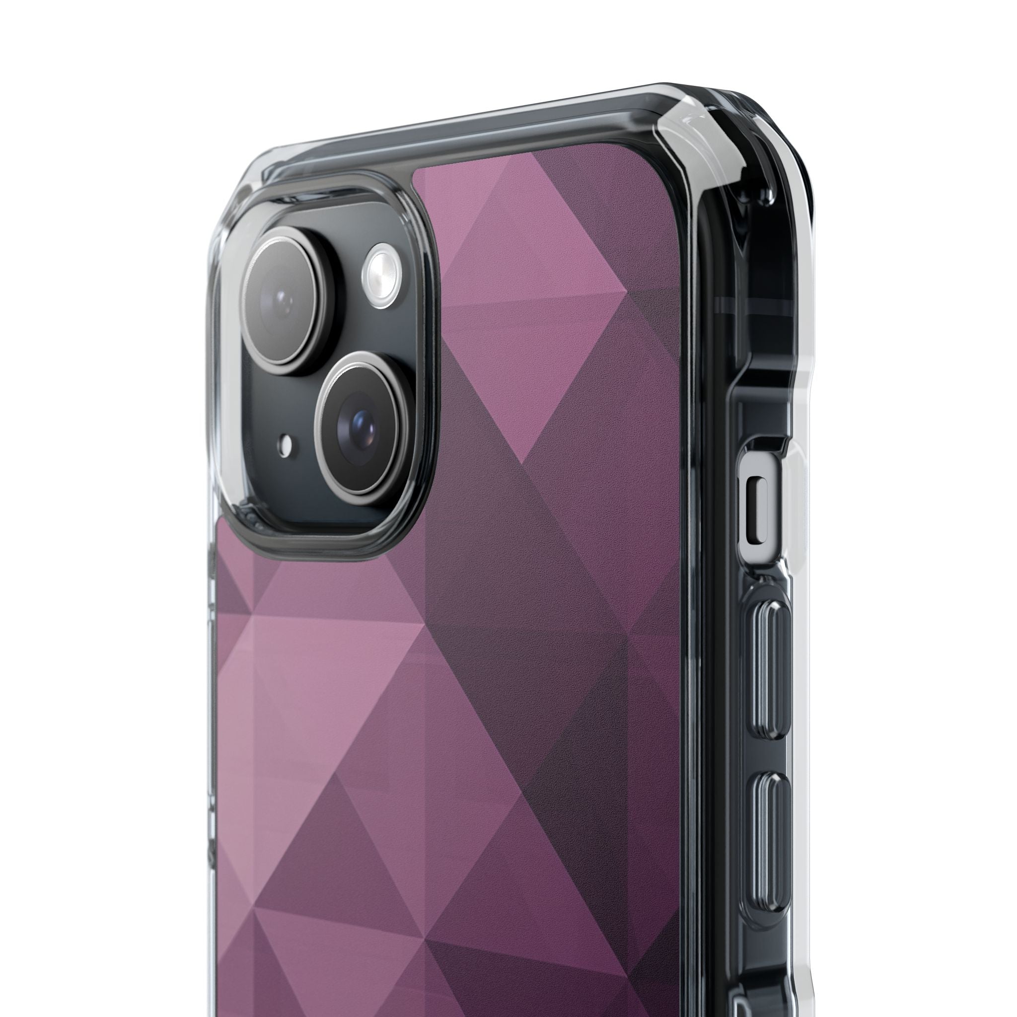 Paarse geometrische mozaïek iPhone 15 - Impact Clear+