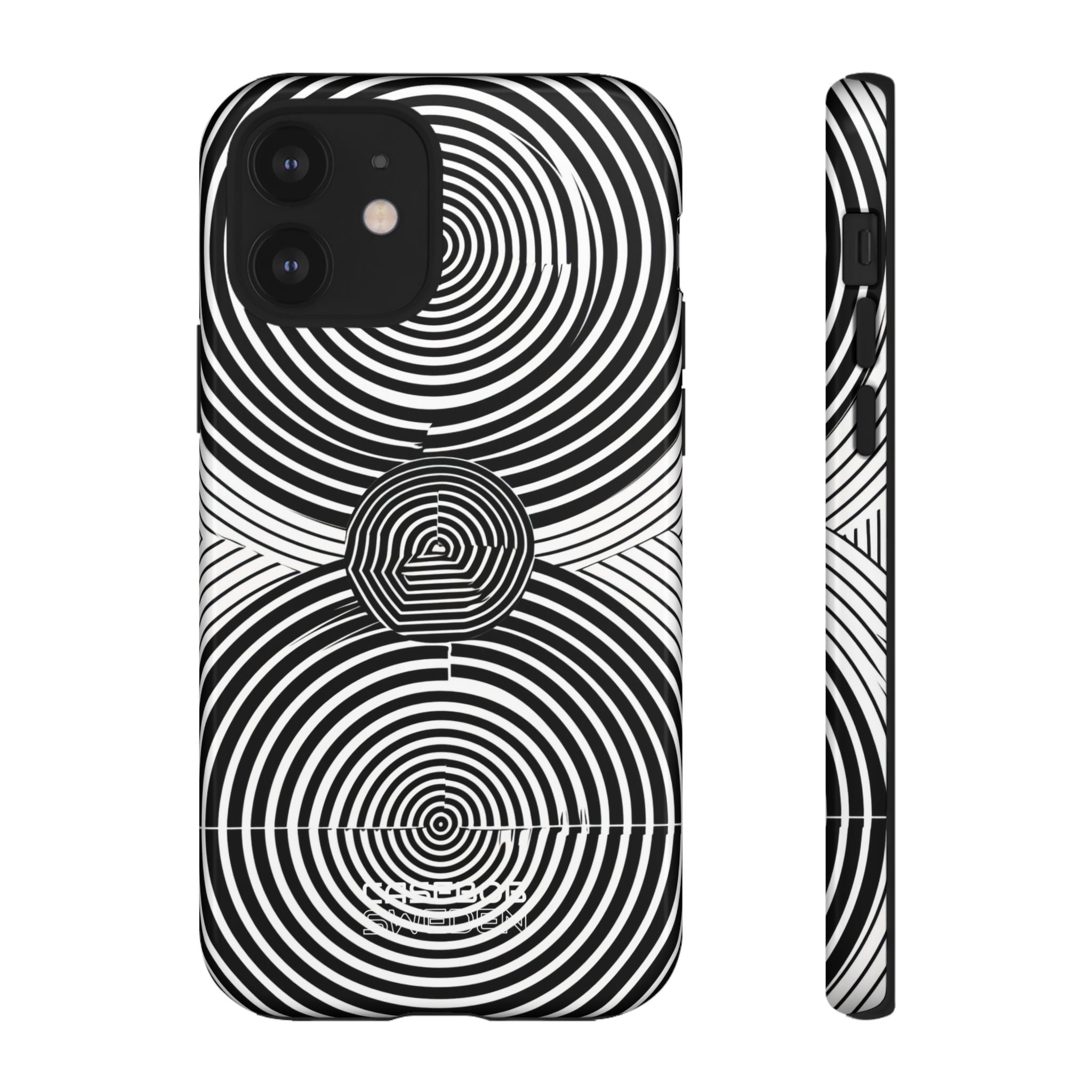 Monochrome Spiral Motion iPhone 12 - Tough