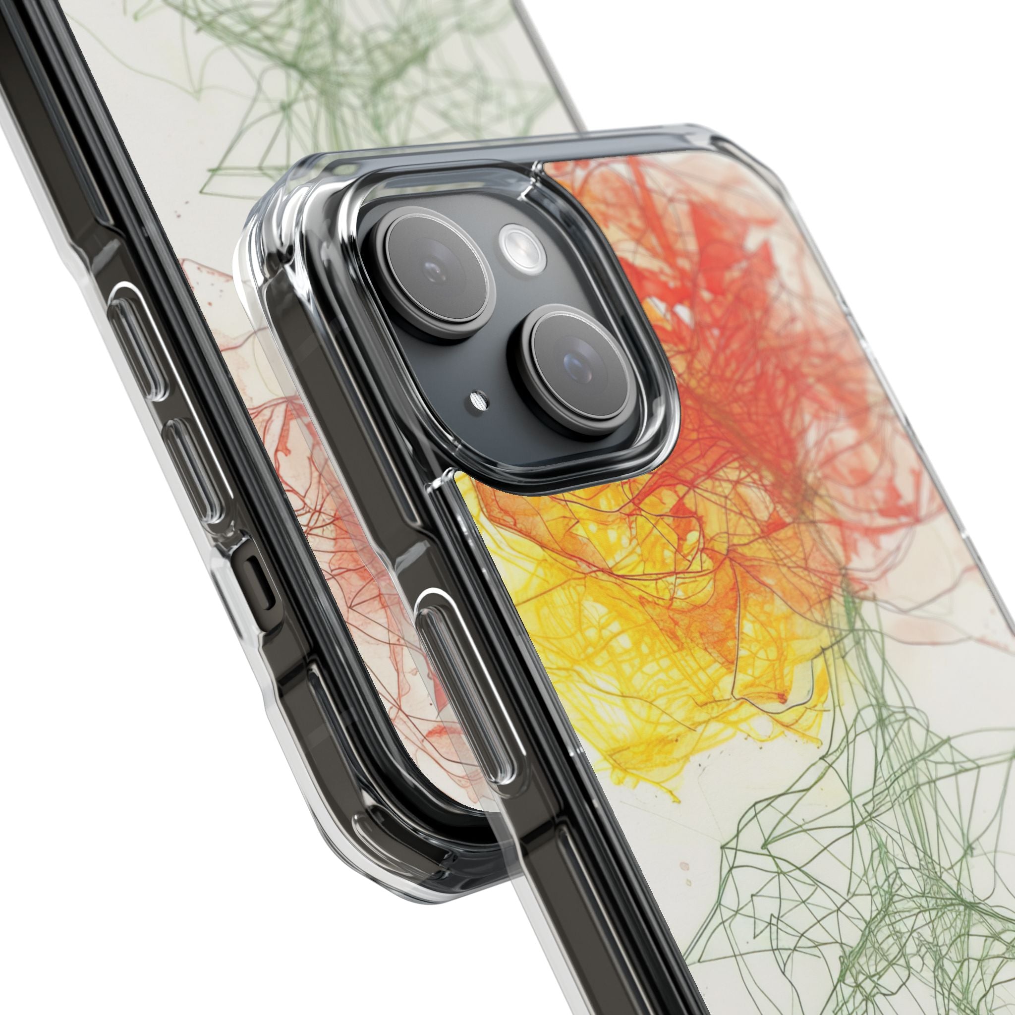 Fiery Blossom Tangle iPhone 15 - Impact Clear+