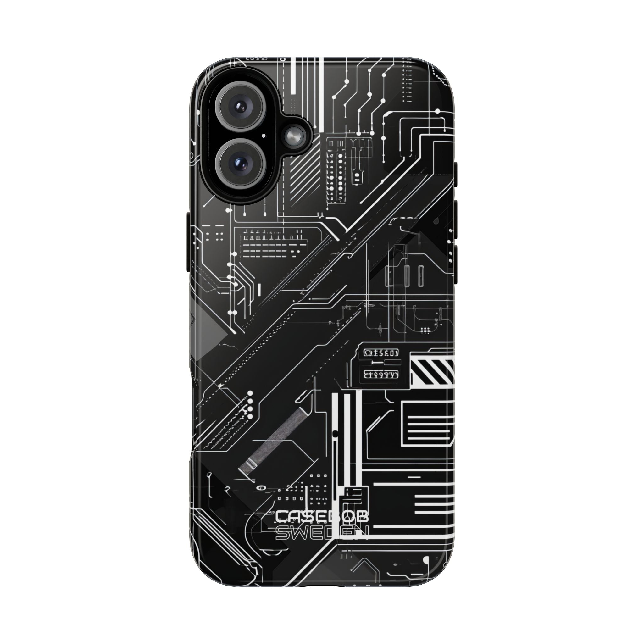 Futuristic Circuit Grid iPhone 16 - Tough