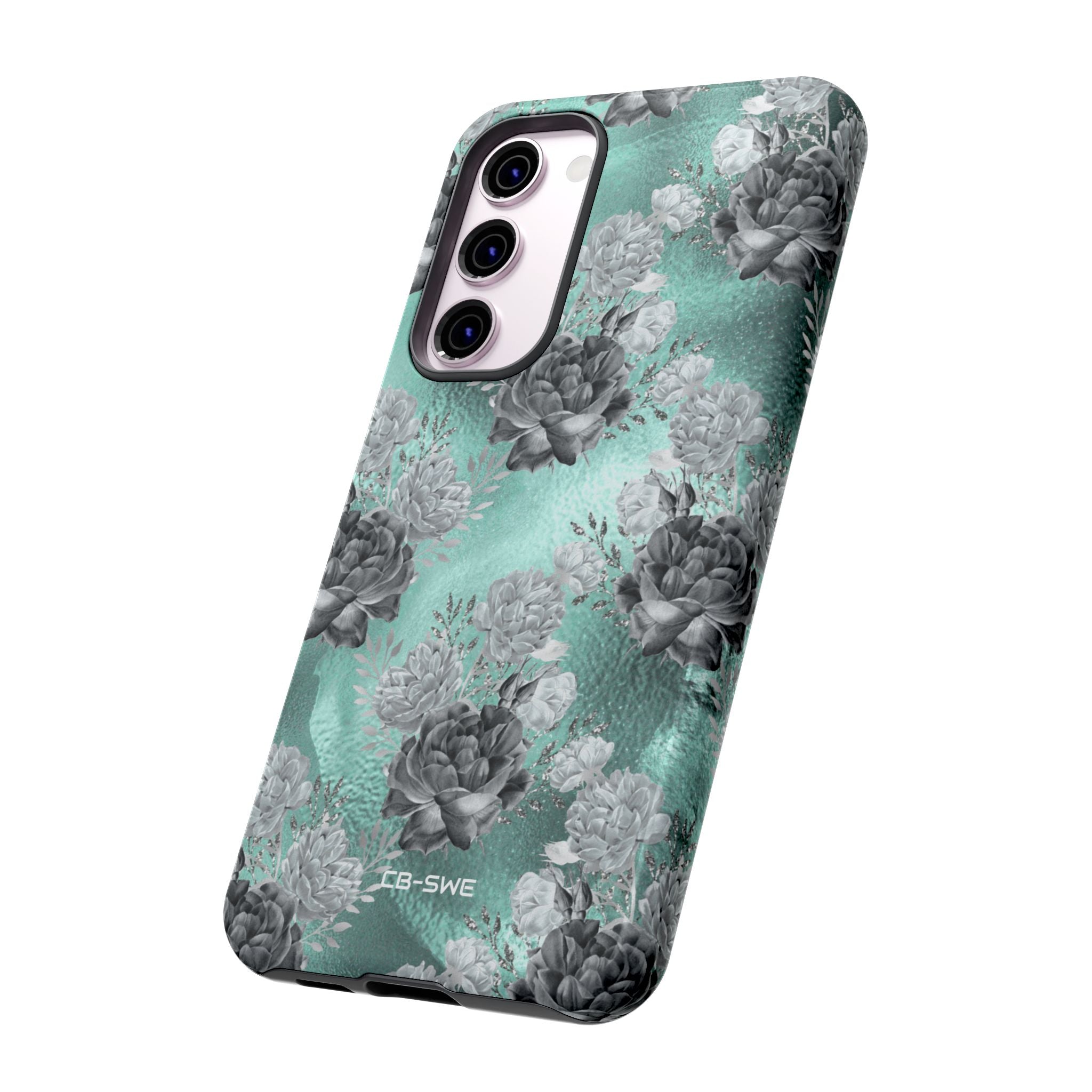 Teal Floral Elegance - Samsung Case