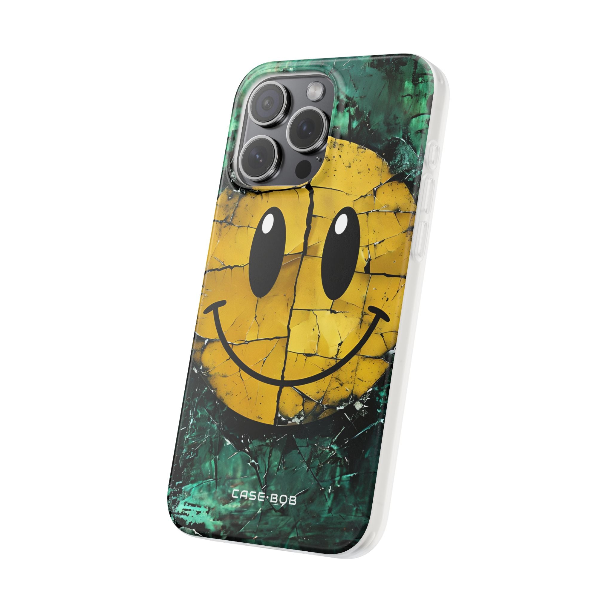 Cracked Smiley iPhone 15 Pro Max Case - Soft