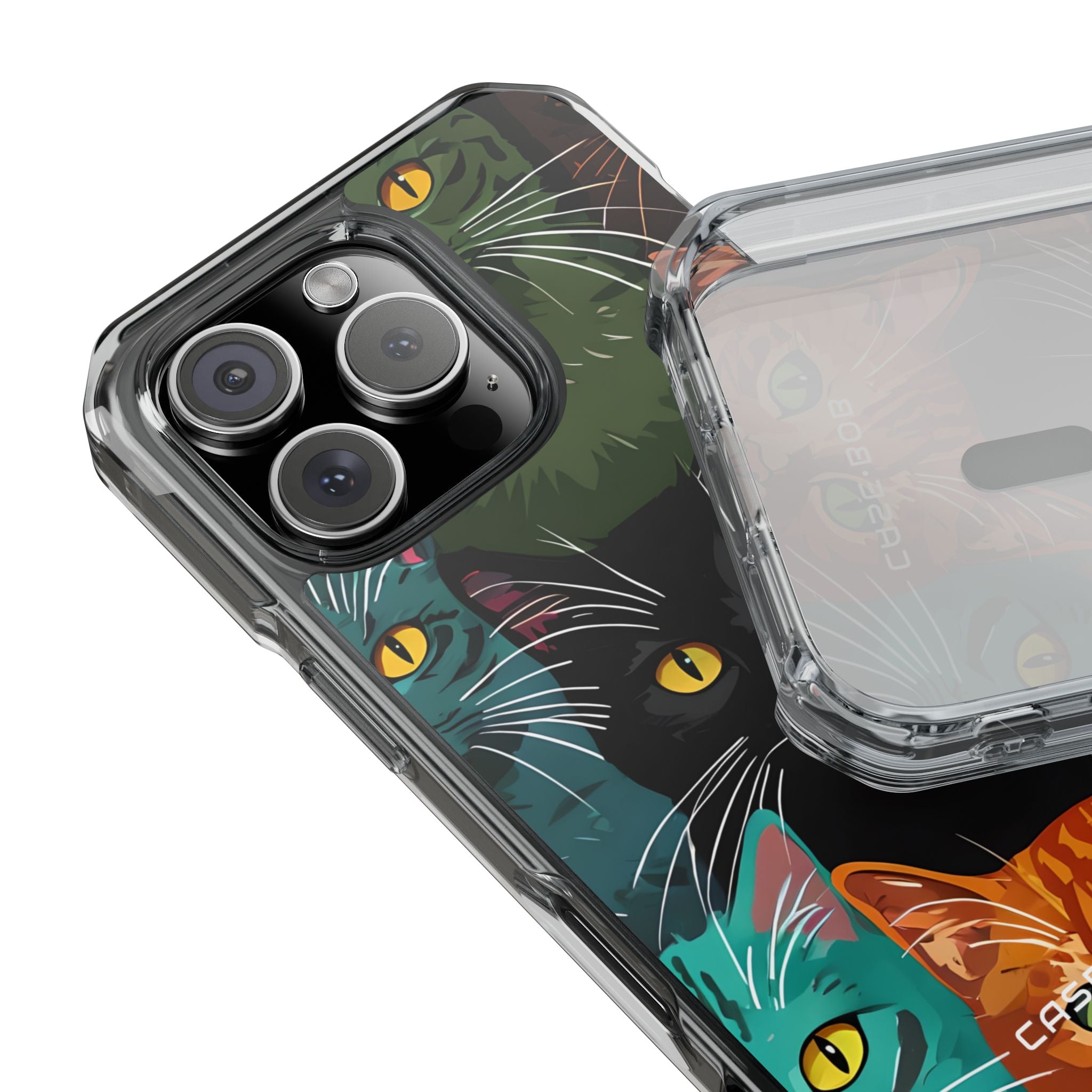 Teal Cat Grid iPhone 16 Pro Case - Impact