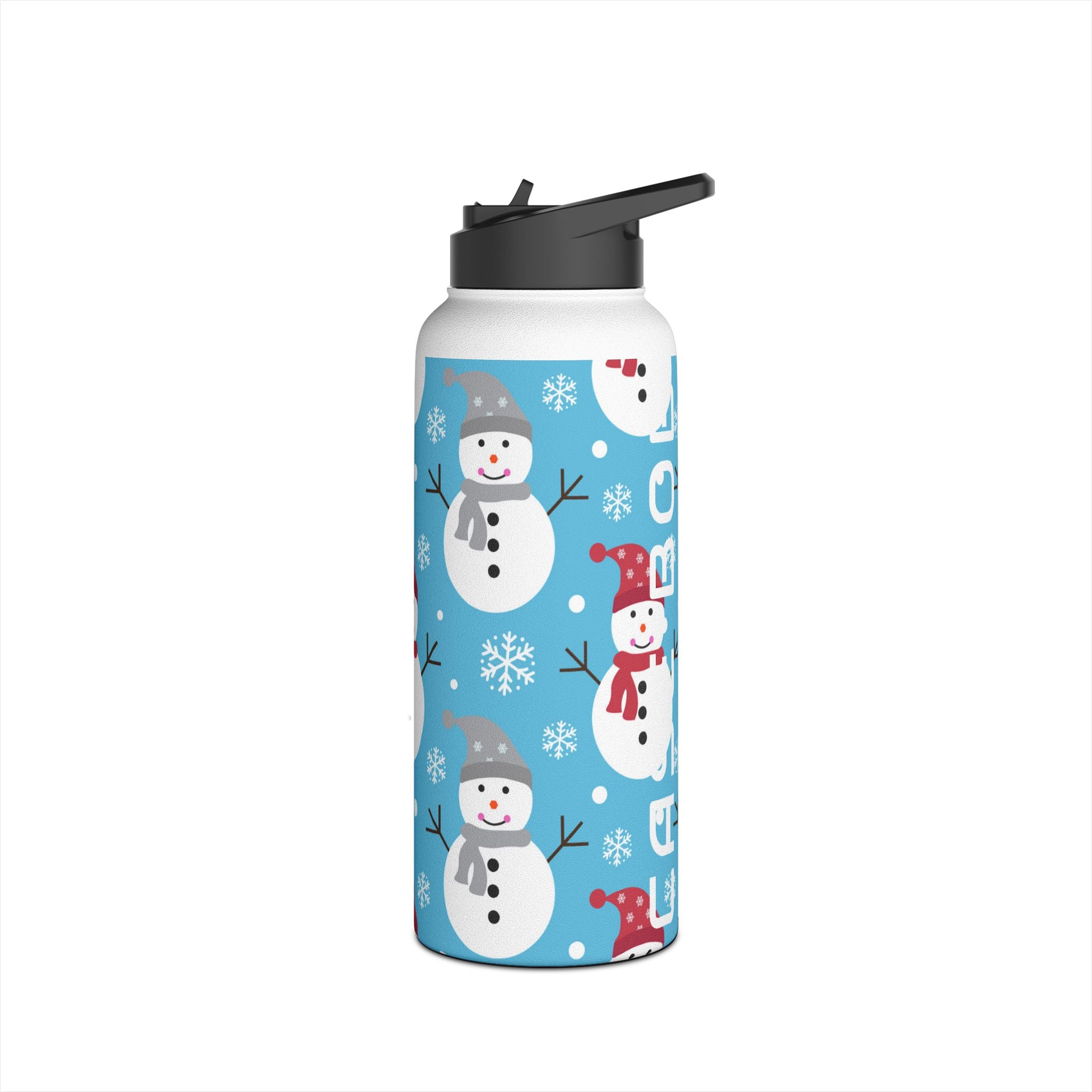 Snowman Glow - Ruostumattomasta teräksestä valmistettu vesipullo