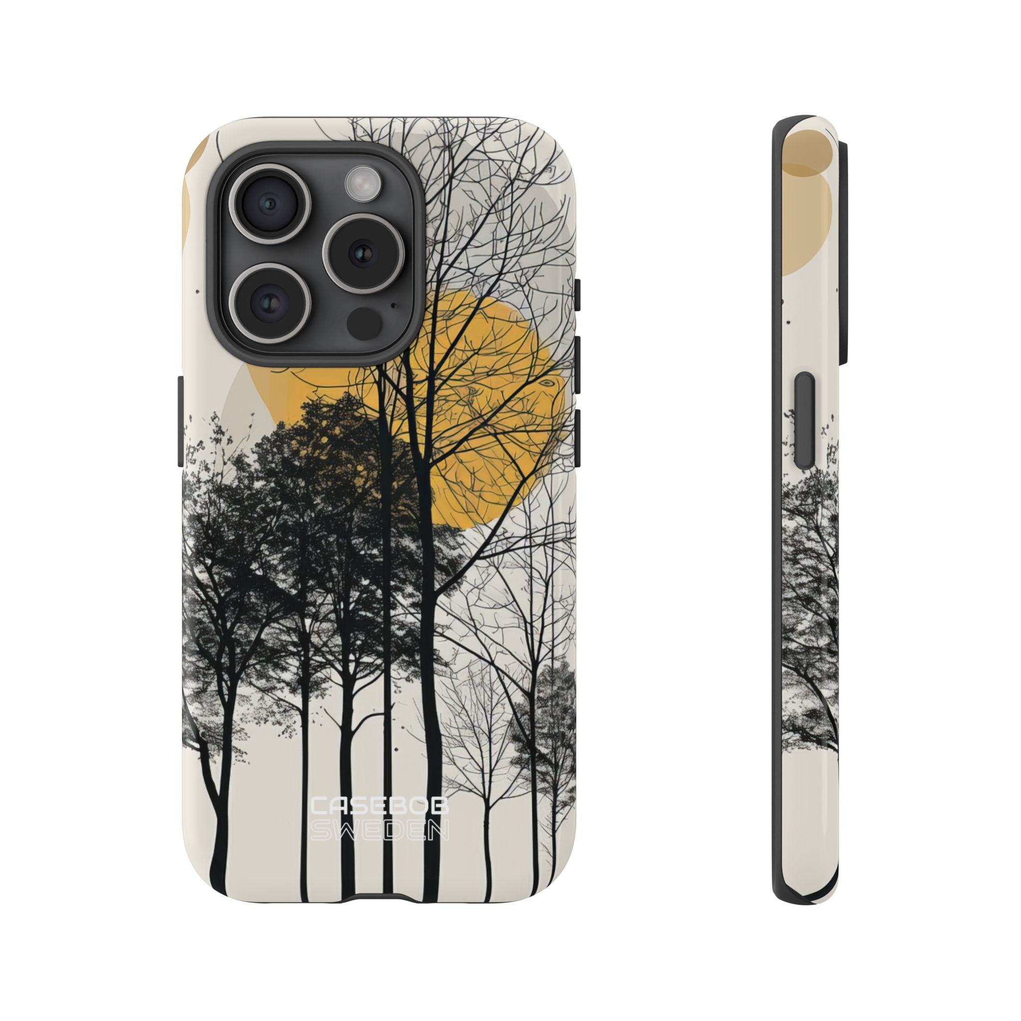 Sagome dorate della foresta iPhone 15 - Tough
